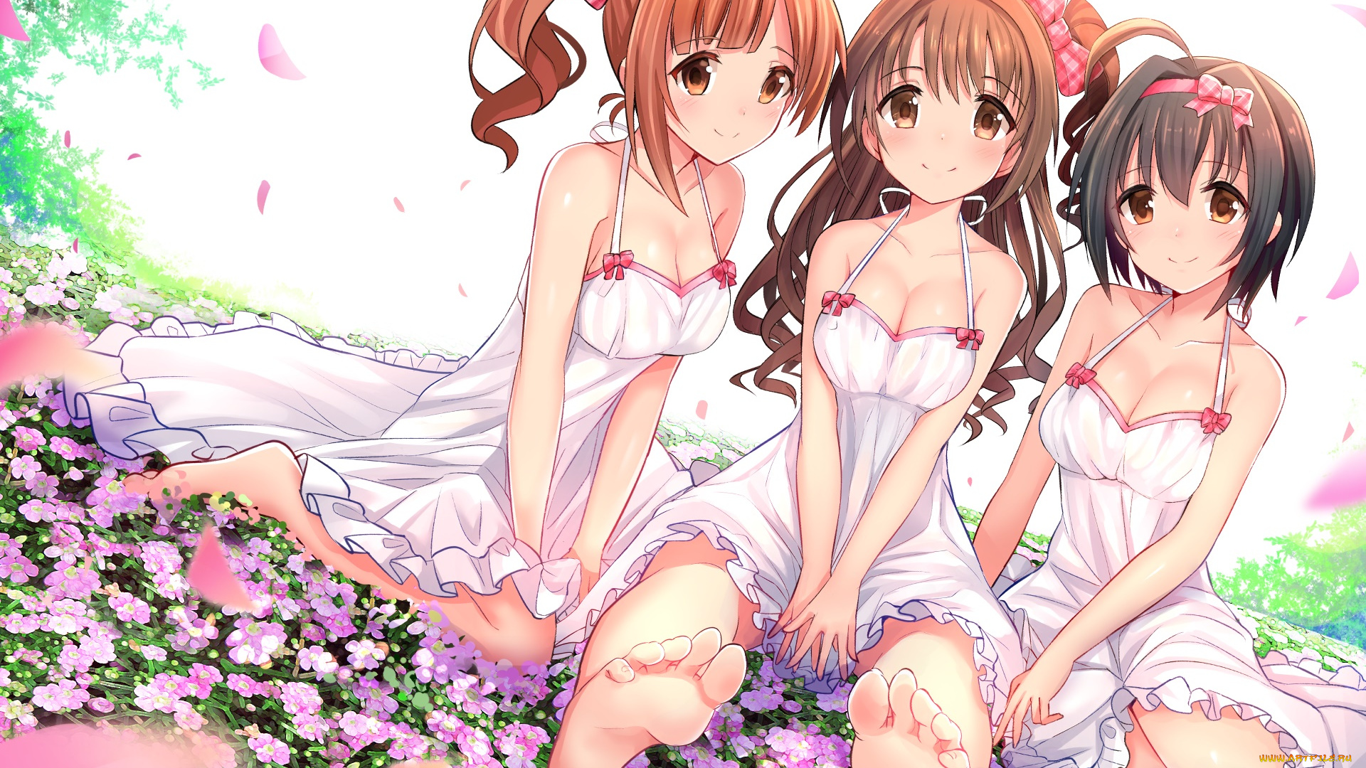 аниме, idolm@ster, девушка, взгляд, фон