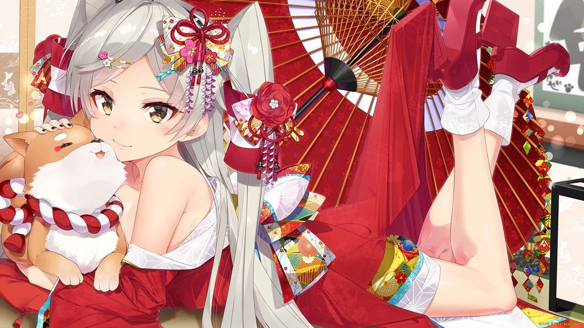 аниме, kantai, collection, фон, взгляд, девушка