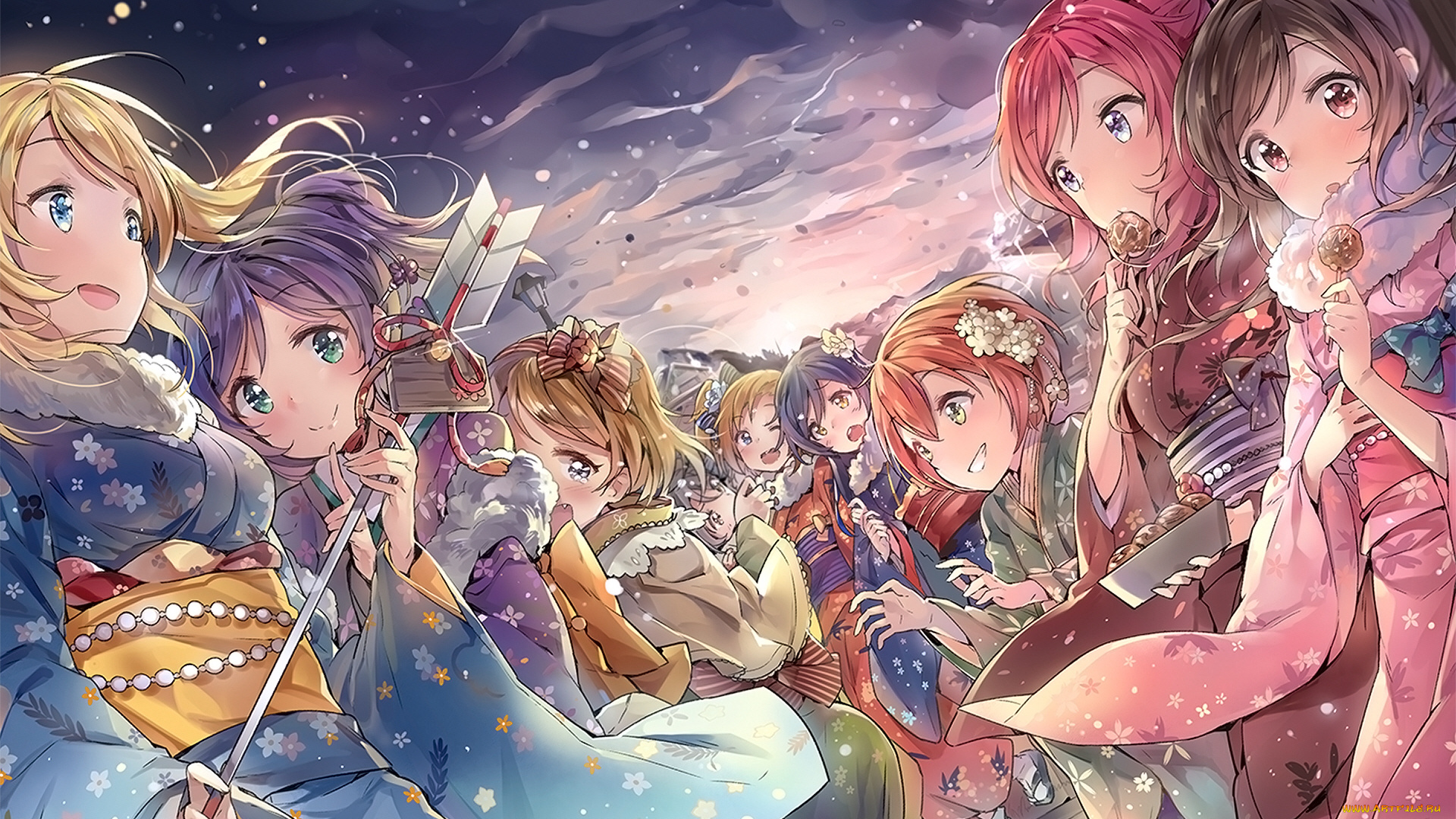 аниме, love, live, , school, idol, project, девушки