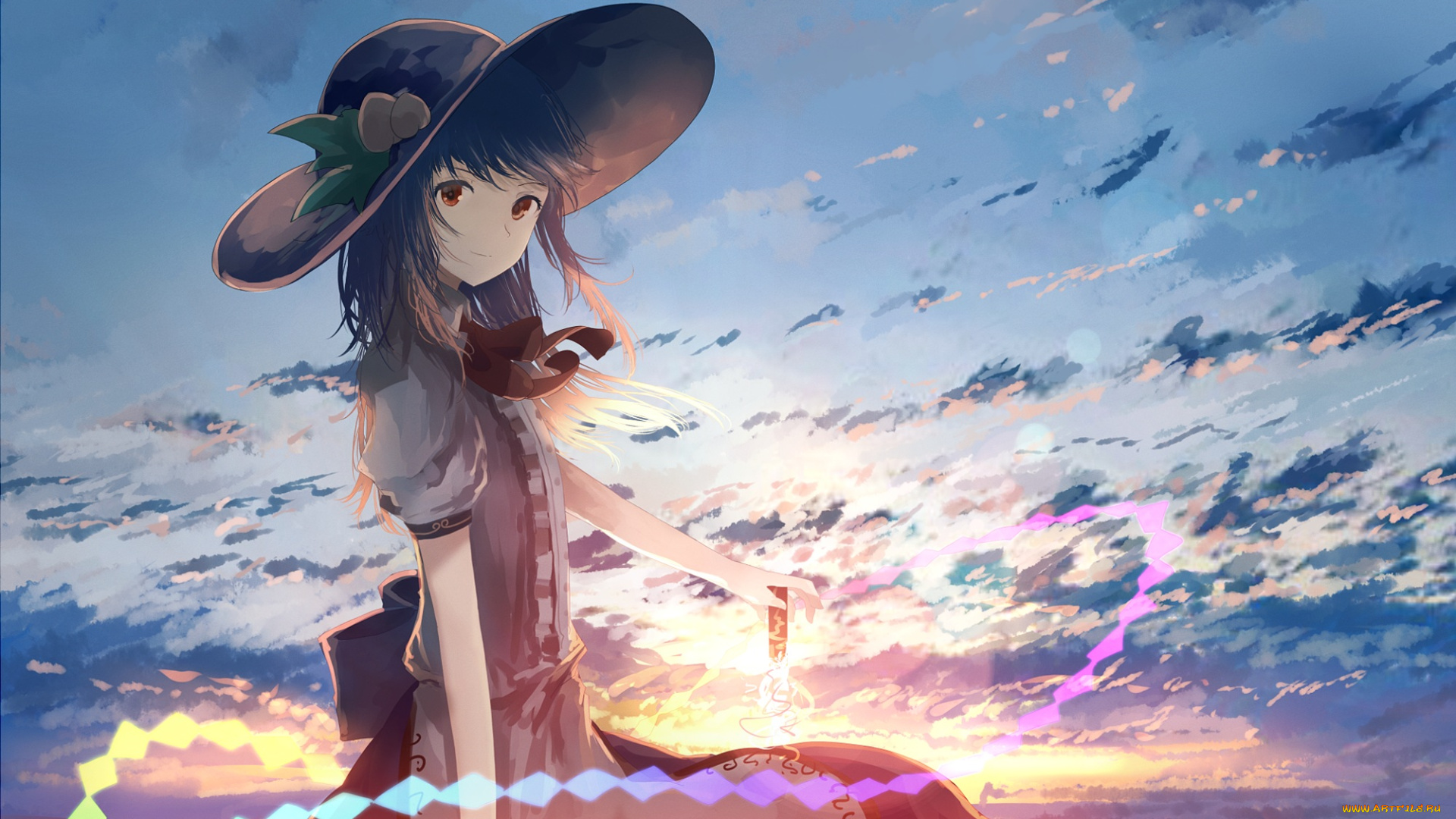аниме, touhou, hinanawi, tenshi