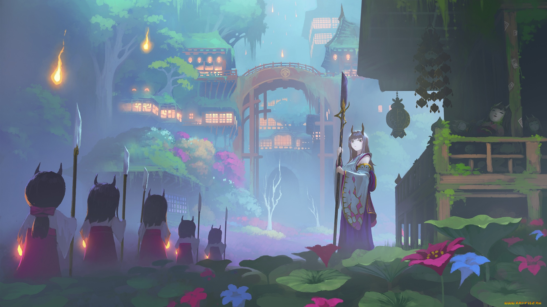 аниме, животные, , существа, девушка