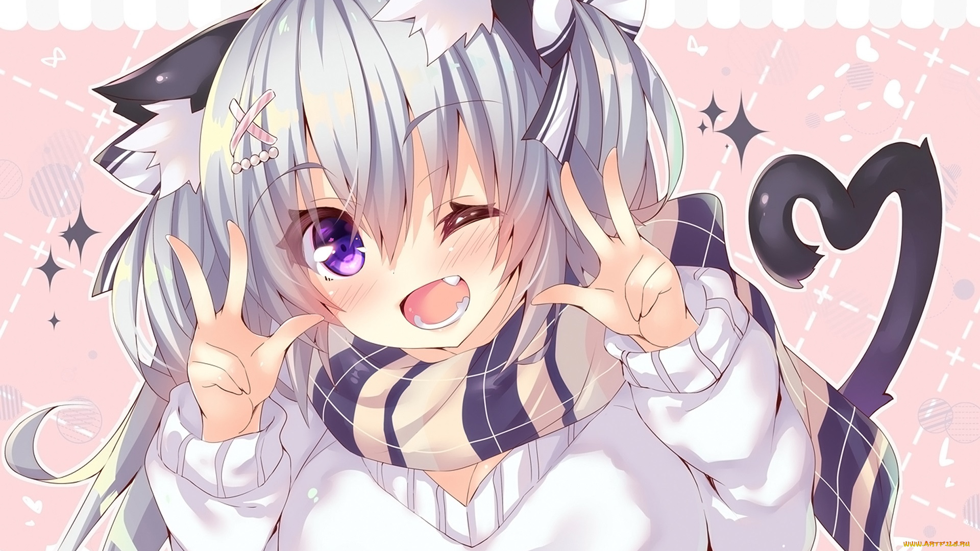 аниме, животные, , существа, девушка