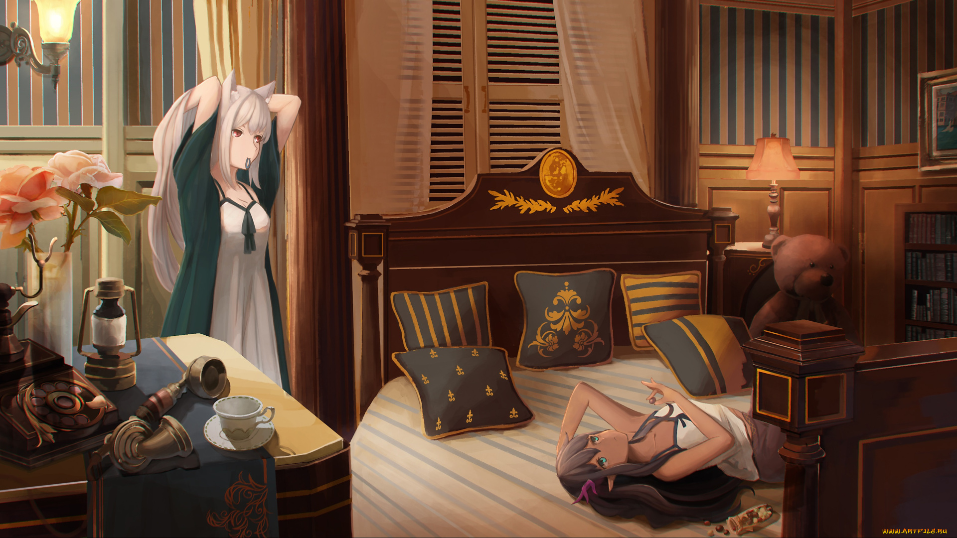 аниме, животные, , существа, девушки