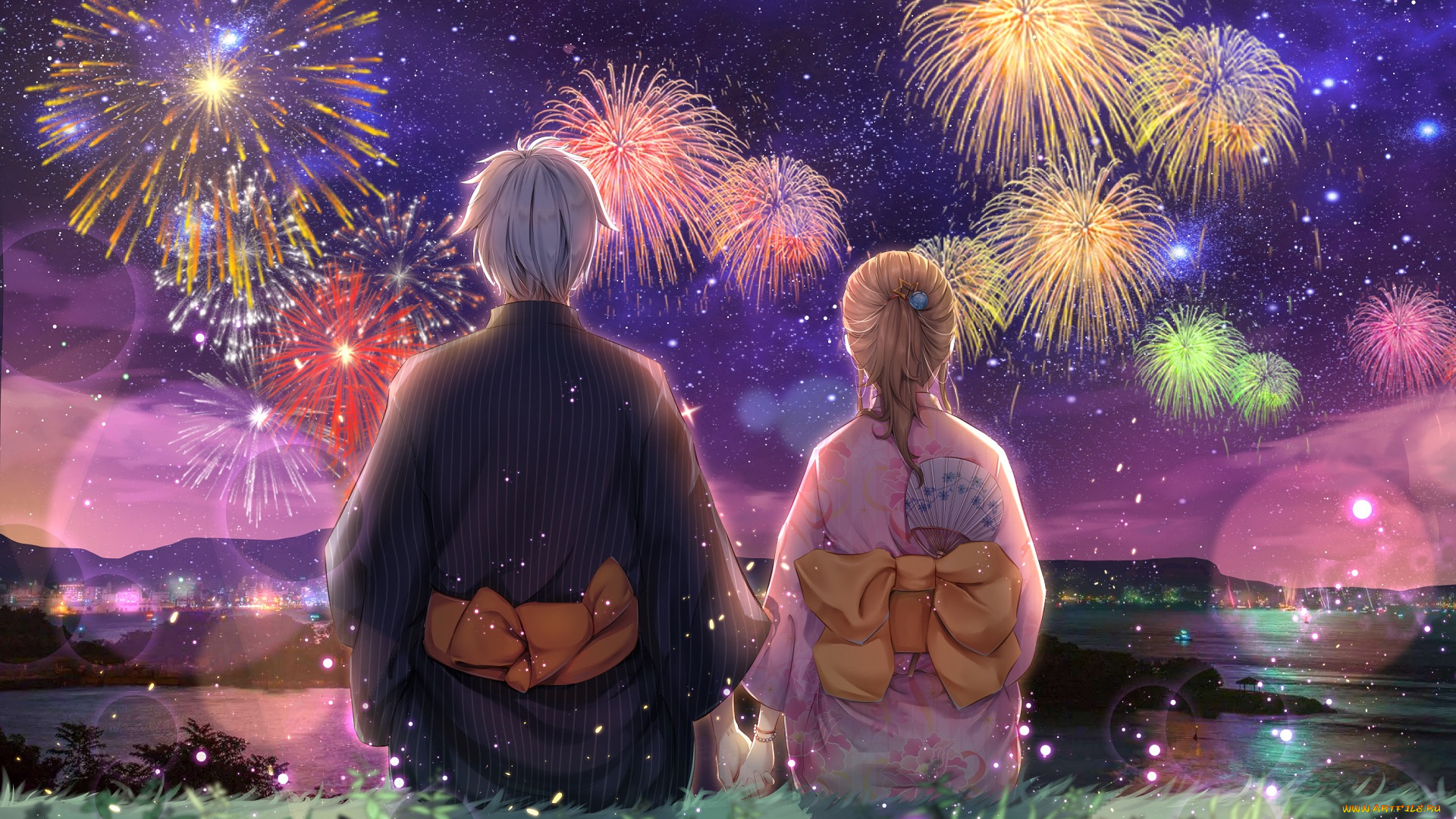 аниме, зима, , новый, год, , рождество, романтика