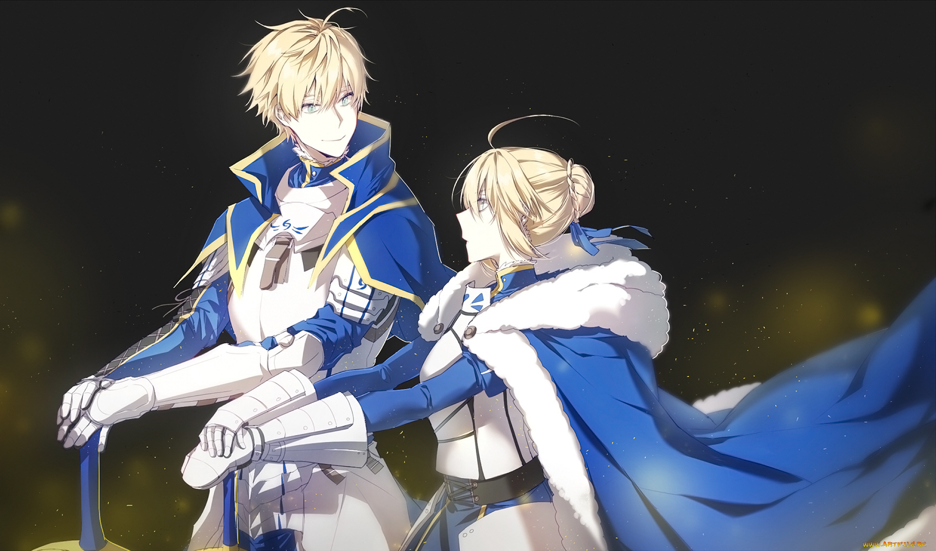 аниме, fate, stay, night, двое