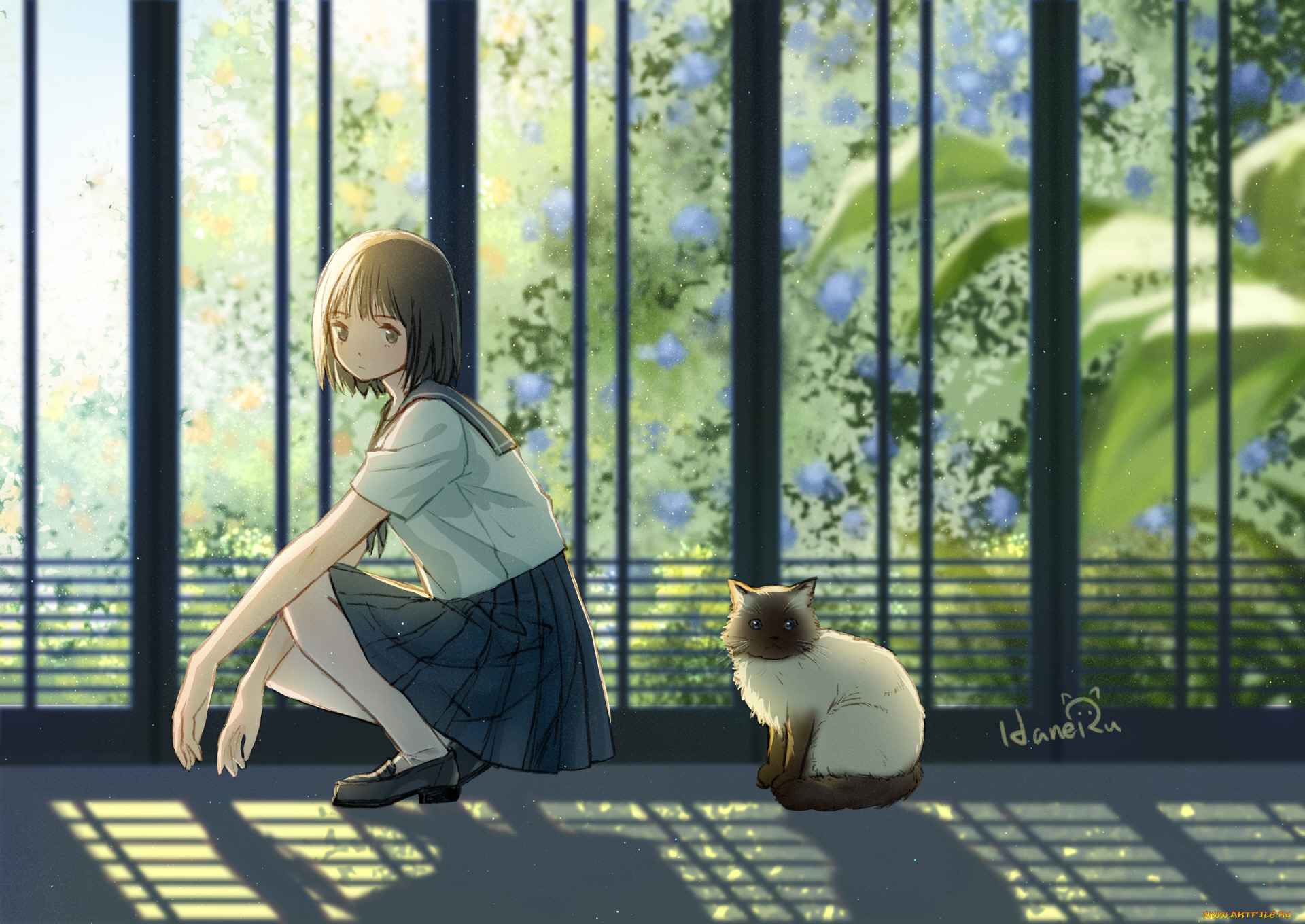 аниме, животные, , существа, девушка