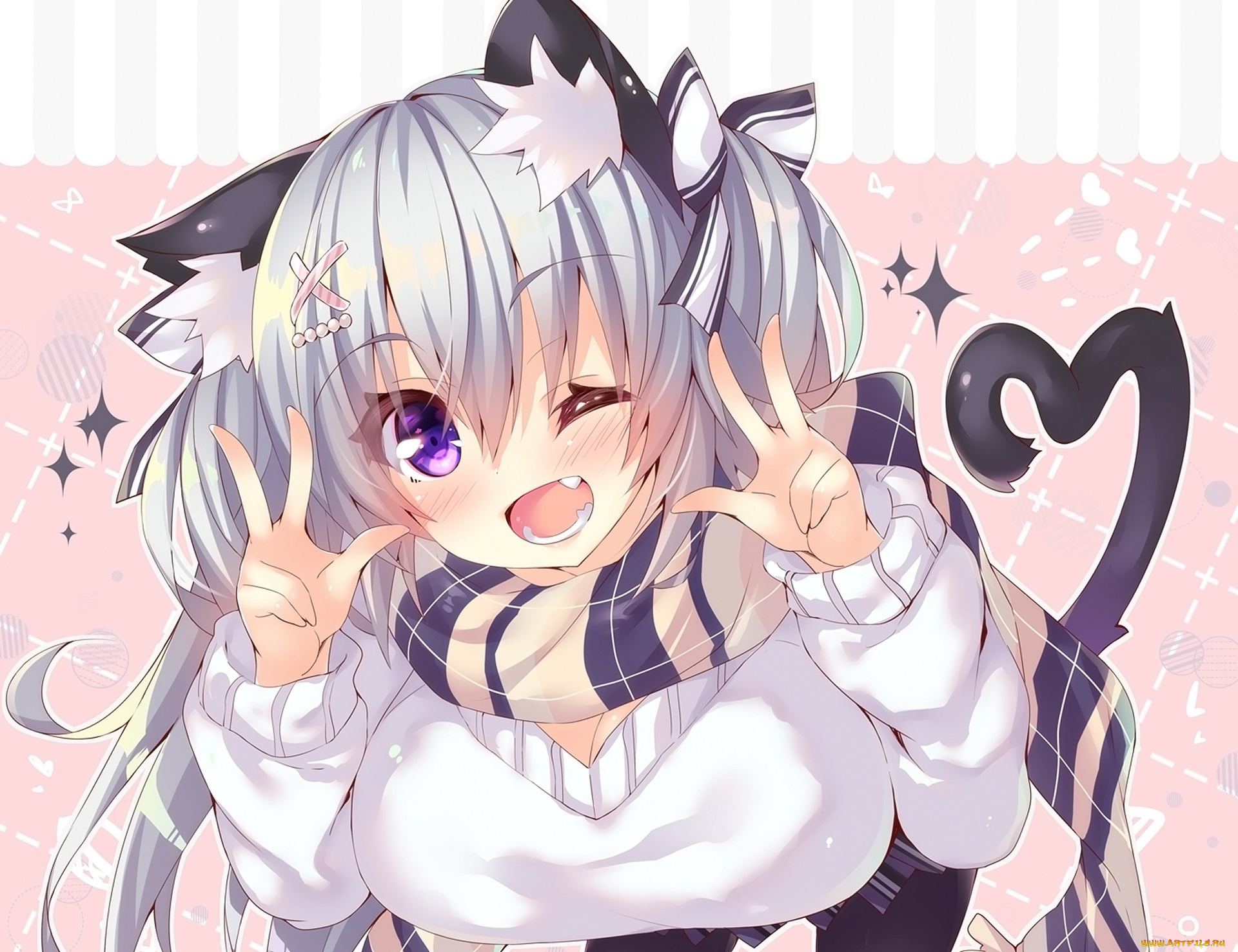 аниме, животные, , существа, девушка