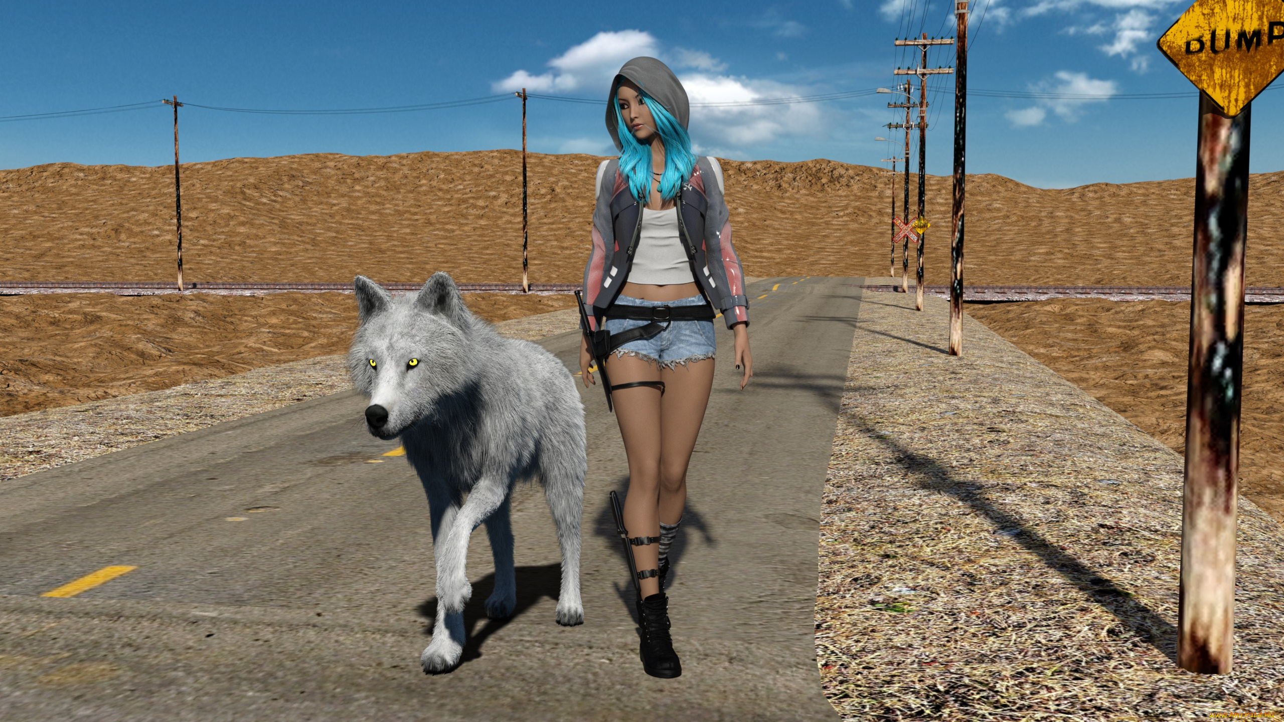 3д, графика, люди, и, животные, , people, and, animals, девушка, взгляд, фон