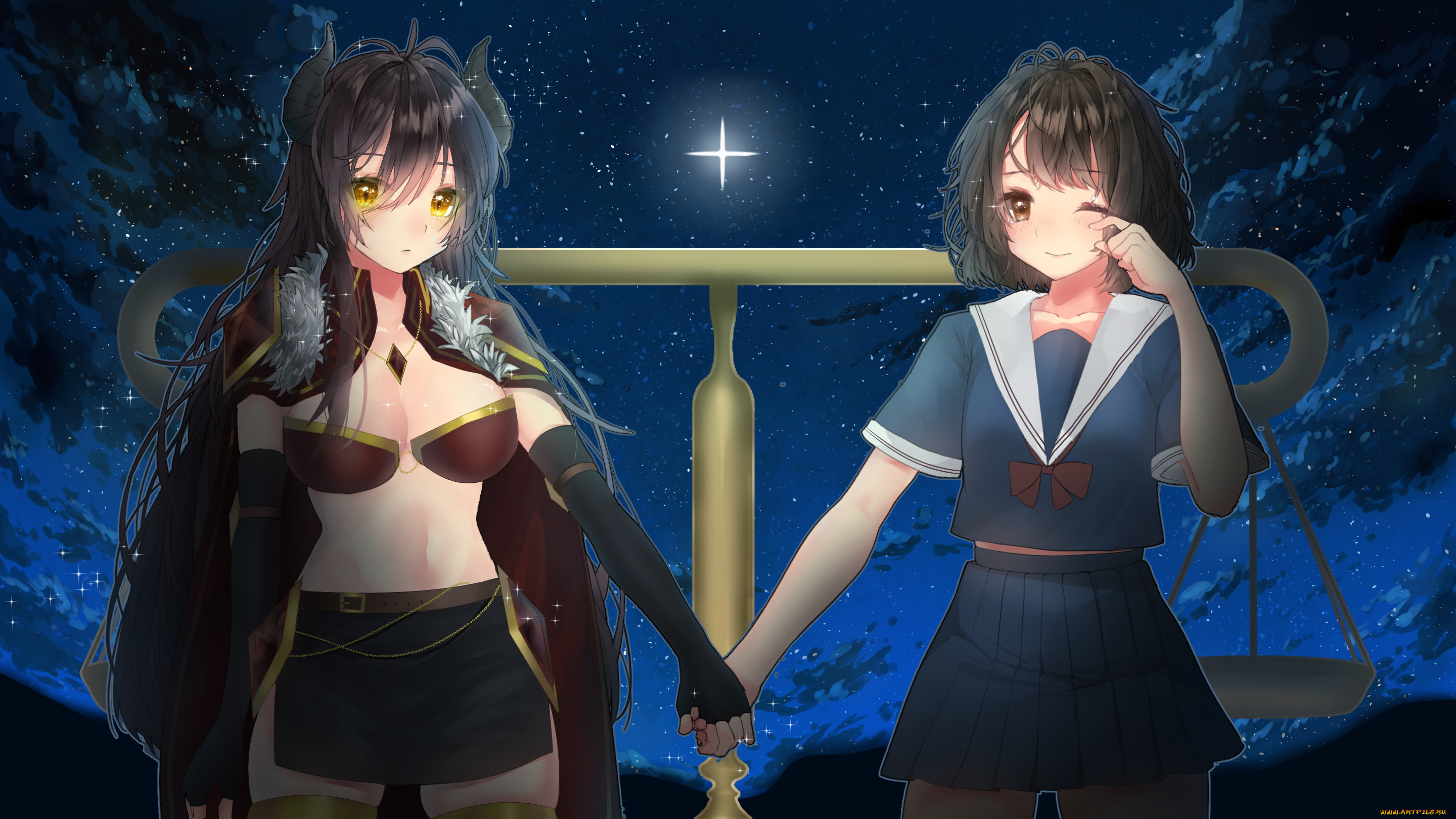 аниме, unknown, , другое, , взгляд, фон, девушки