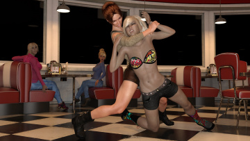 Картинка 3д+графика люди+ people фон взгляд девушки