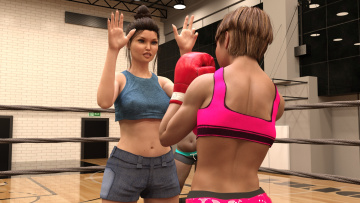 Картинка 3д+графика спорт+ sport бокс фон девушки взгляд