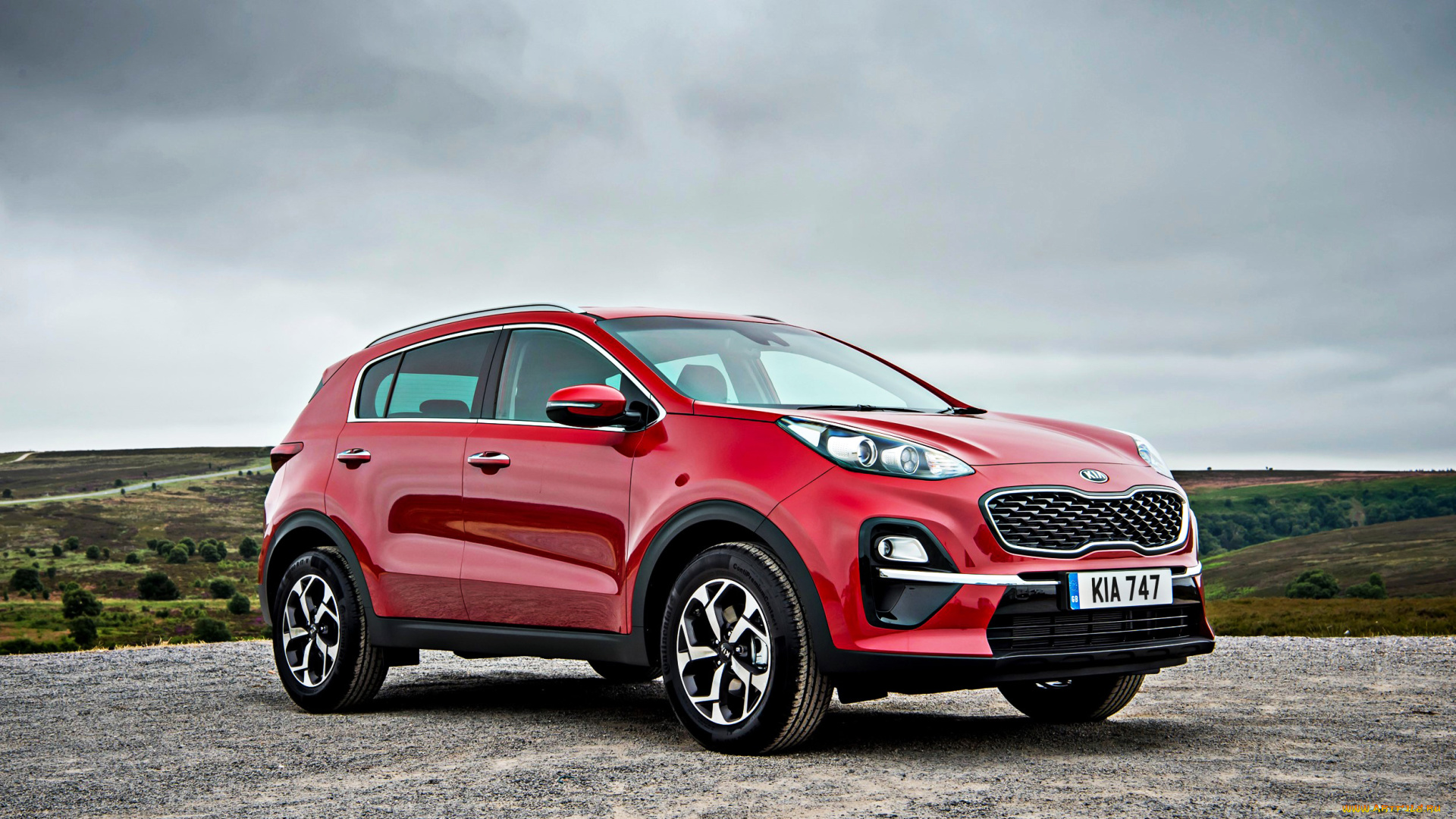 2019, kia, sportage, автомобили, kia, вид, спереди, внешность, кроссовер, красный, новый, корейские
