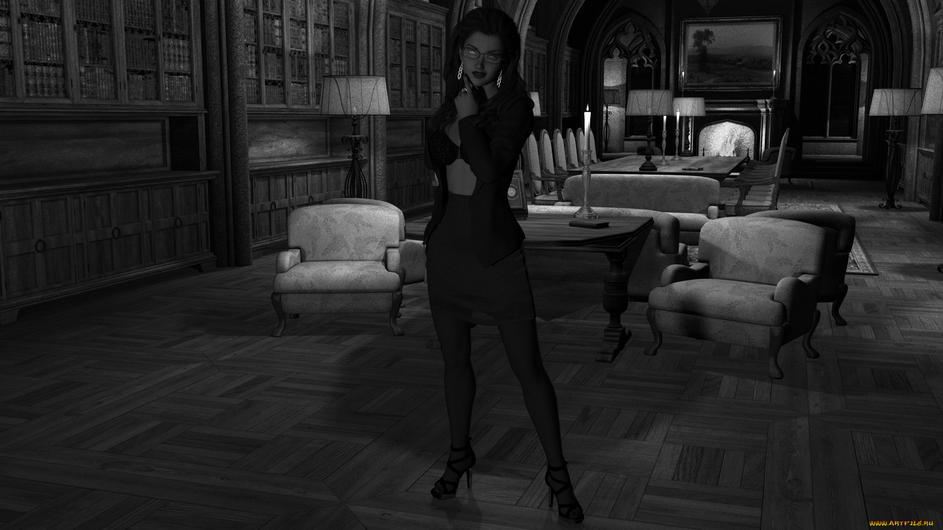 3д, графика, фантазия, , fantasy, фон, взгляд, девушка