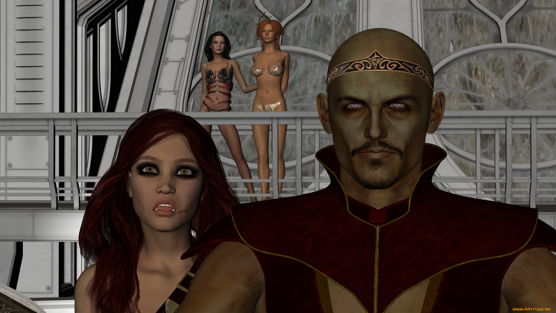 3д, графика, фантазия, , fantasy, фон, взгляд, девушки