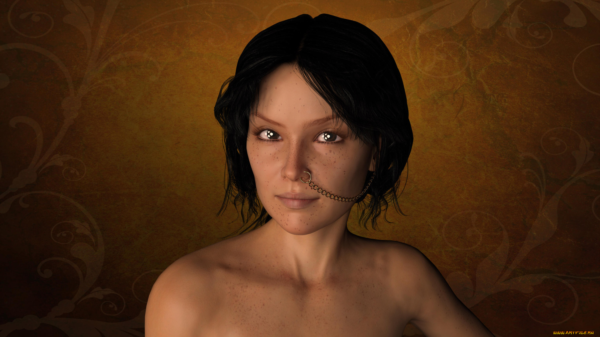 3д, графика, портрет, , portraits, фон, взгляд, девушка