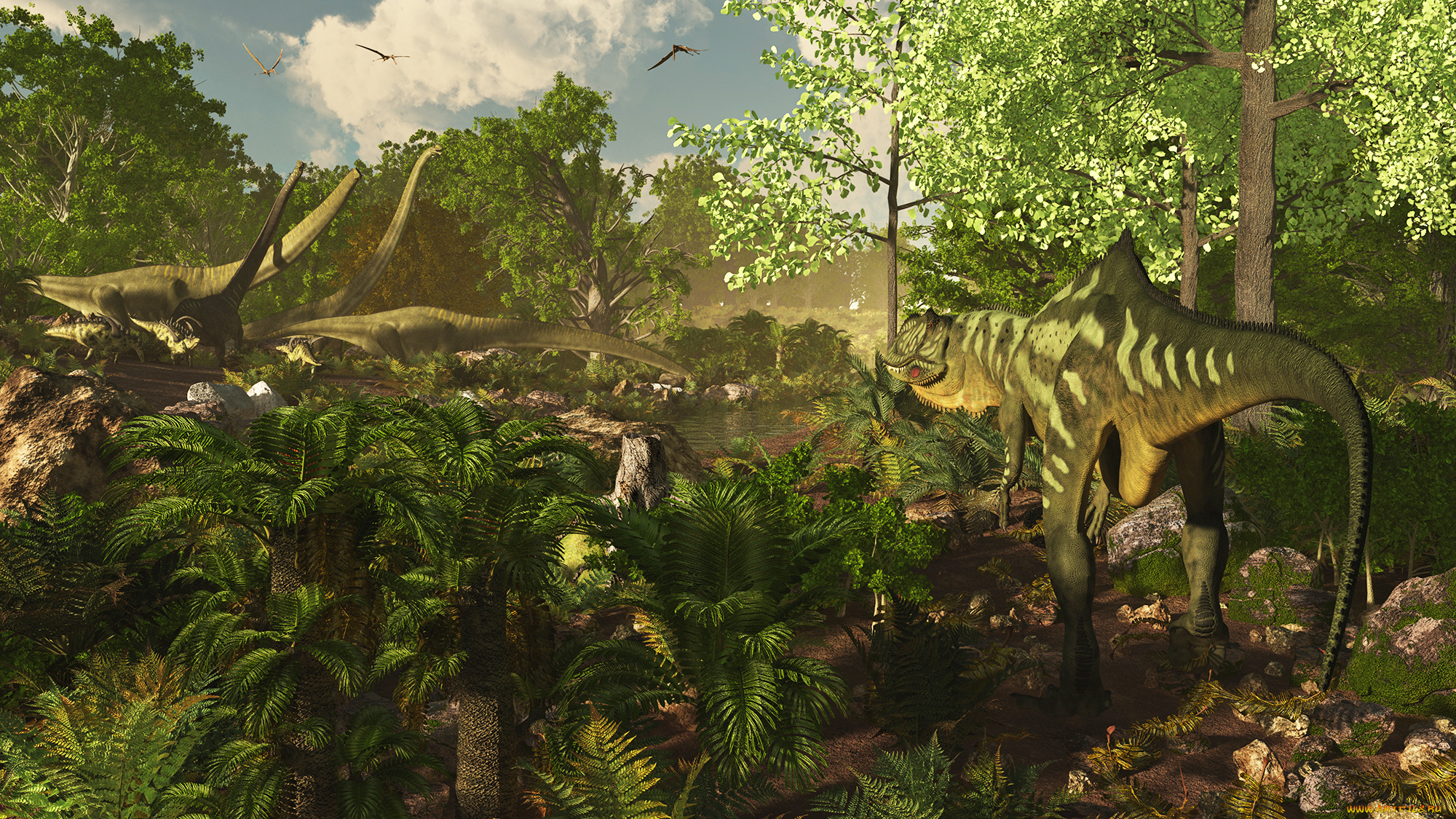 3д, графика, животные, , animals, природа, динозавры