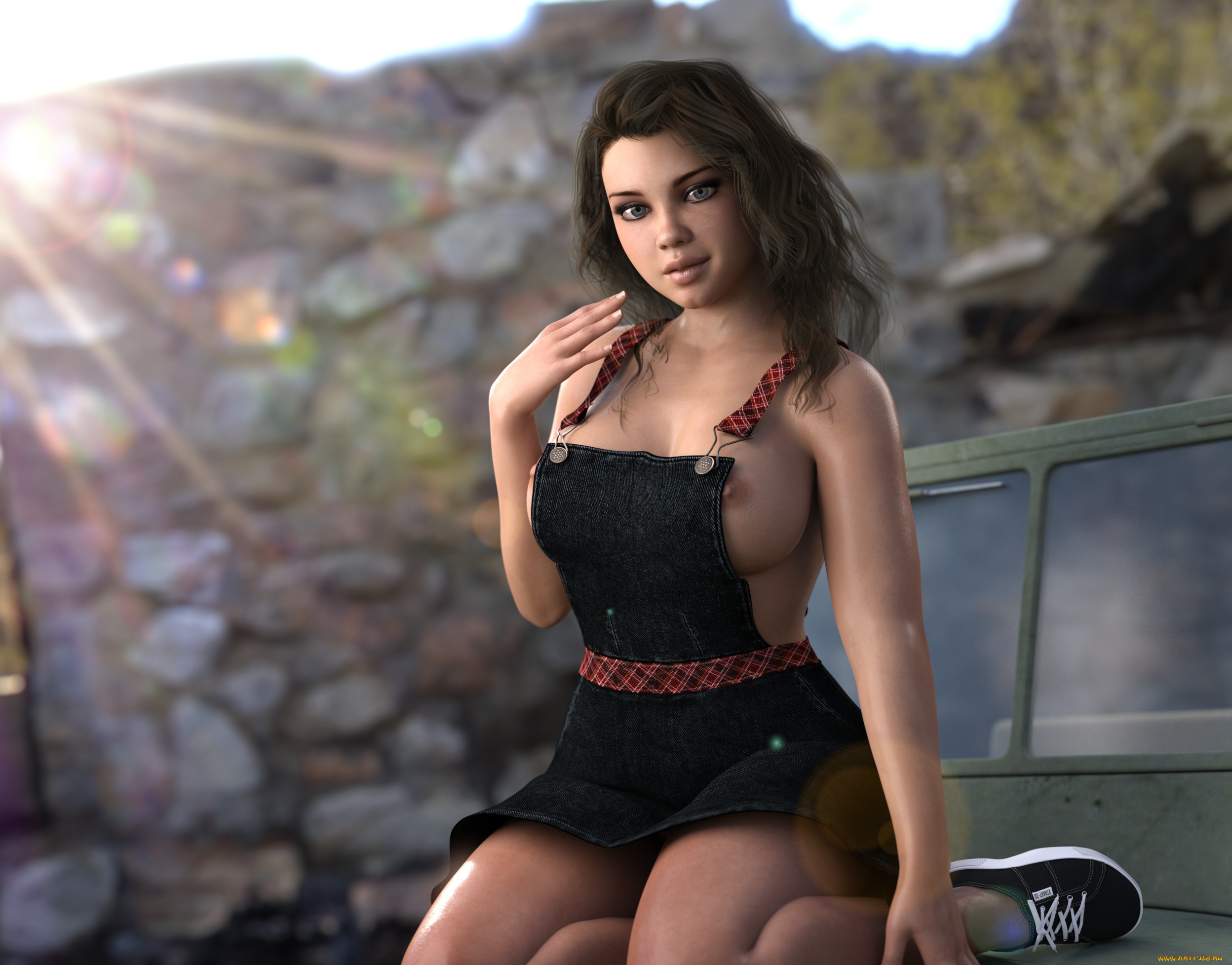 3д, графика, люди, , people, взгляд, фон, девушка