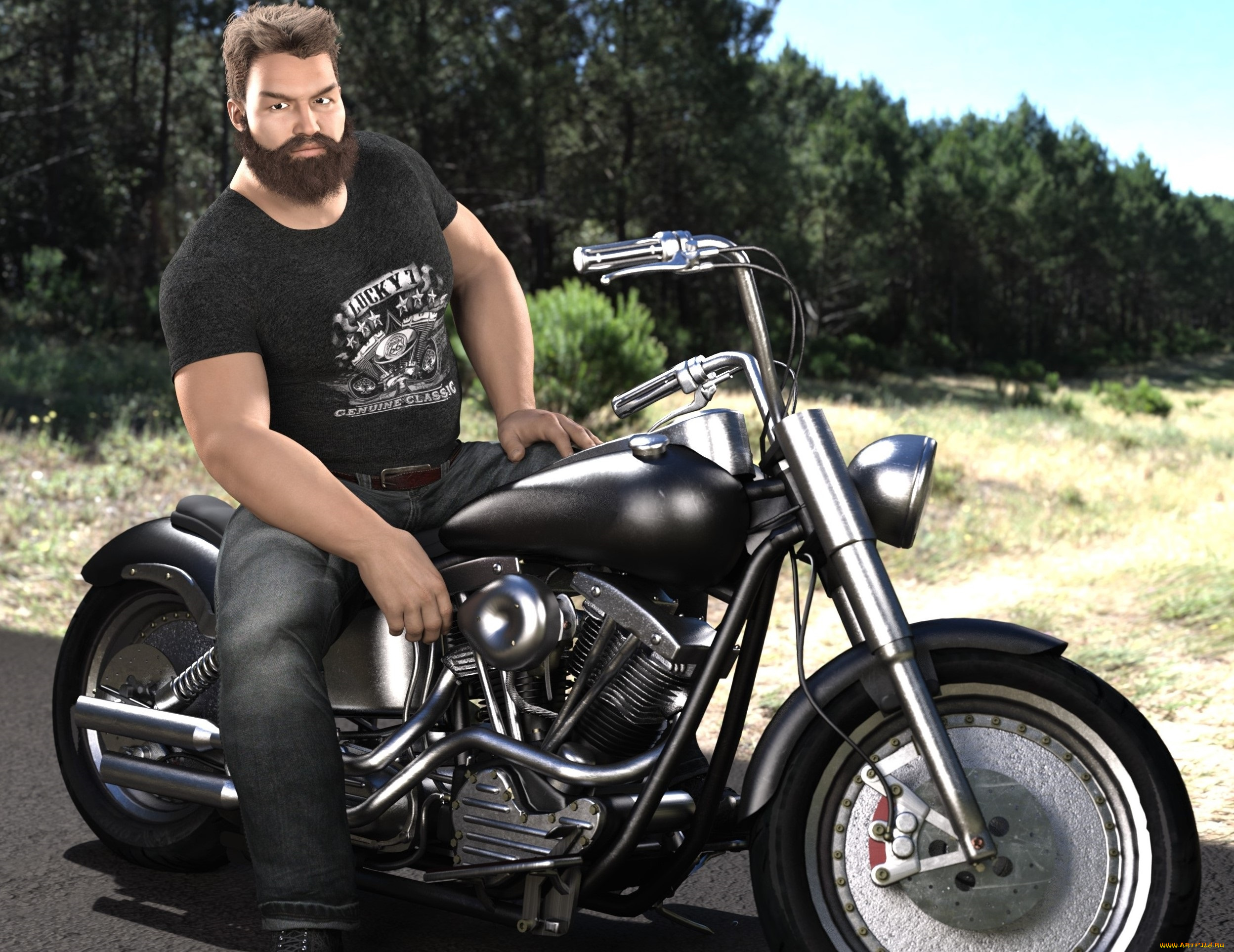 3д, графика, люди-авто, мото, , people-, car, , , moto, взгляд, фон, мужчина