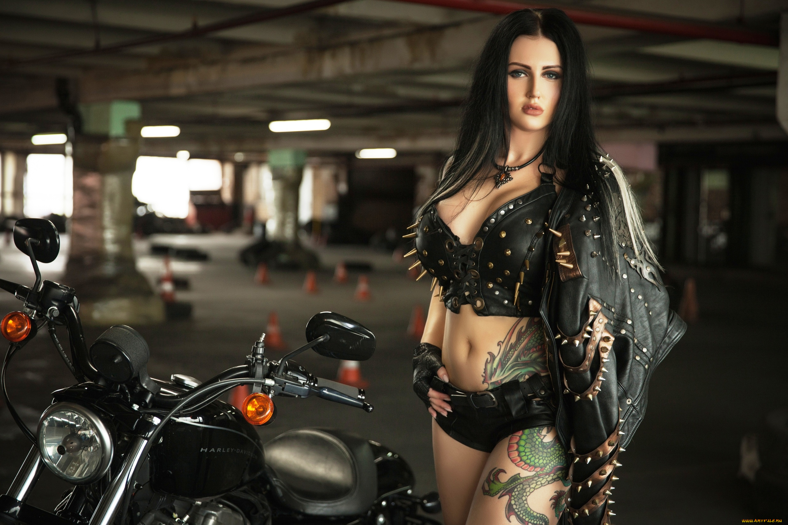 мотоциклы, мото, с, девушкой, девушки