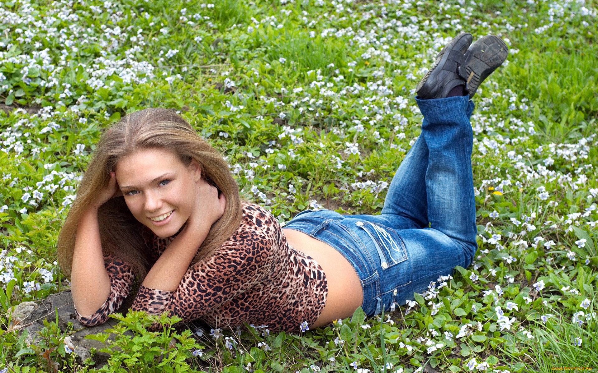 девушки, -, блондинки, , светловолосые, луг, весна, фиалки