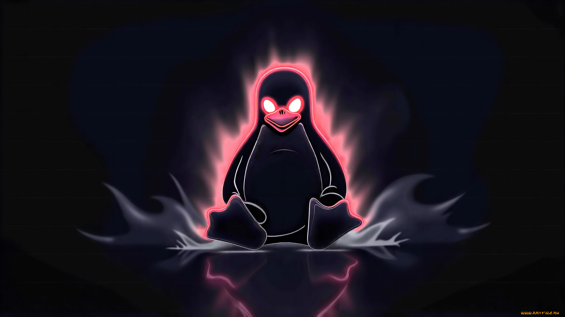 компьютеры, linux, пингвин, сияние