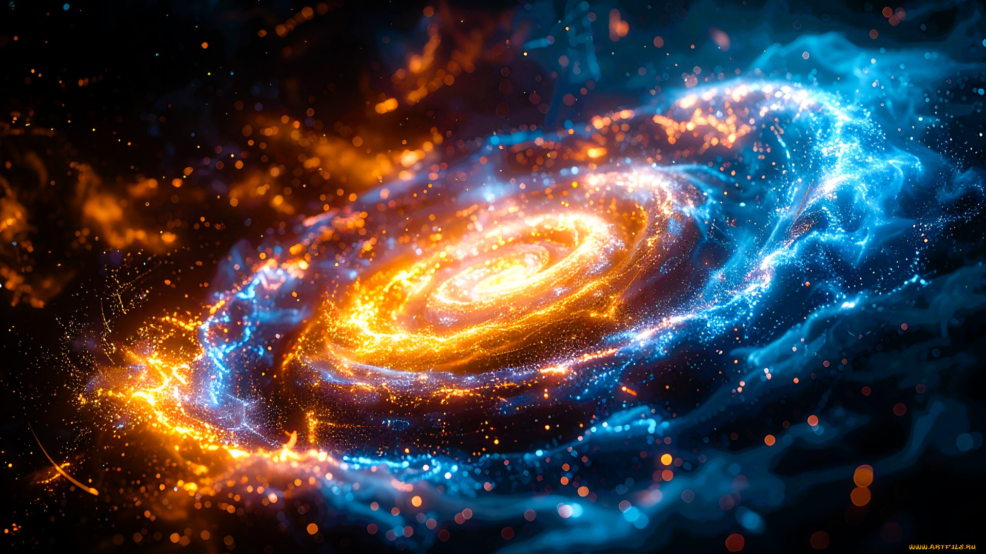 космос, арт, галактика, спираль