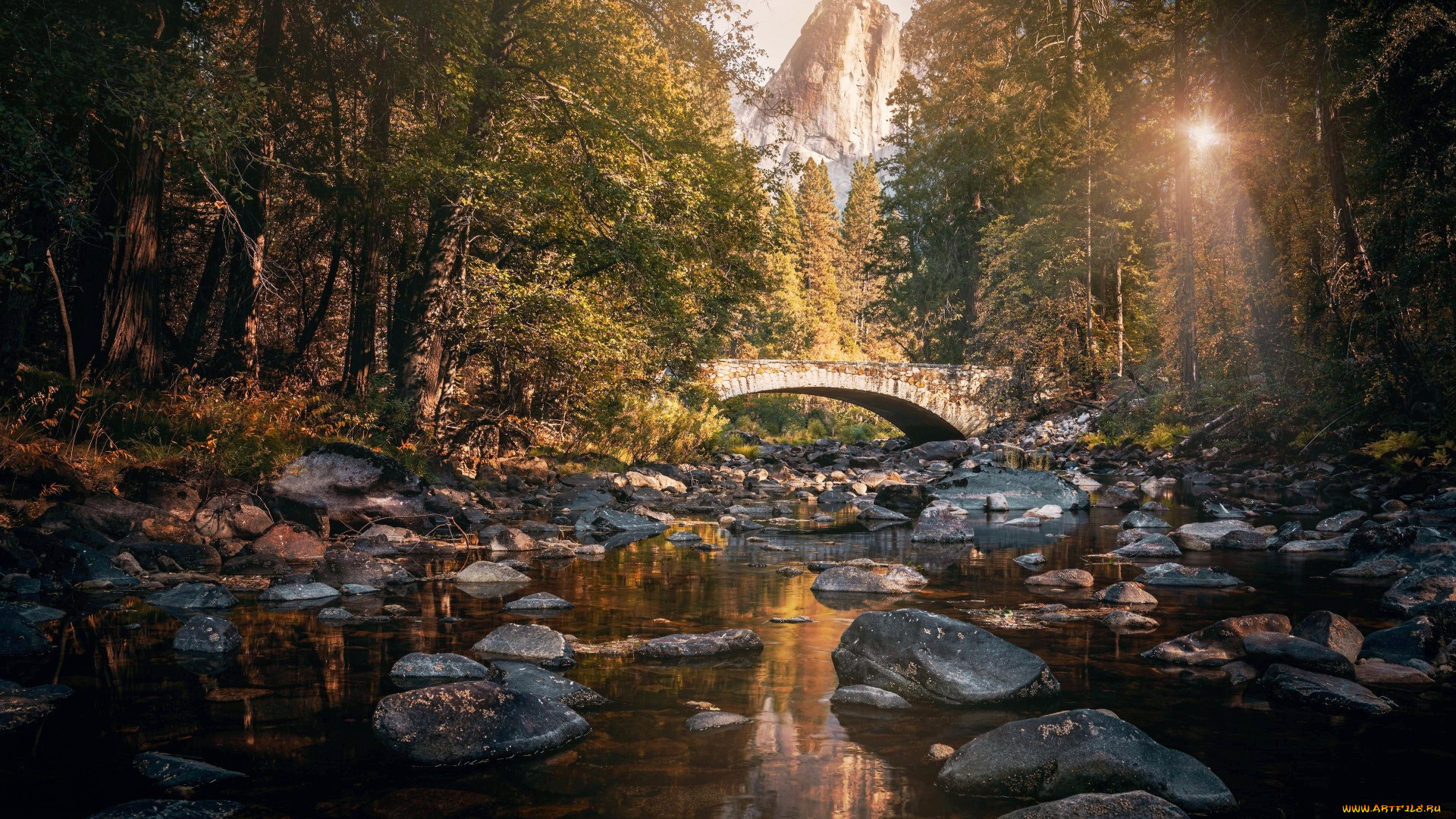 yosemite, national, park, pohono, bridge, california, города, -, мосты, yosemite, national, park, pohono, bridge