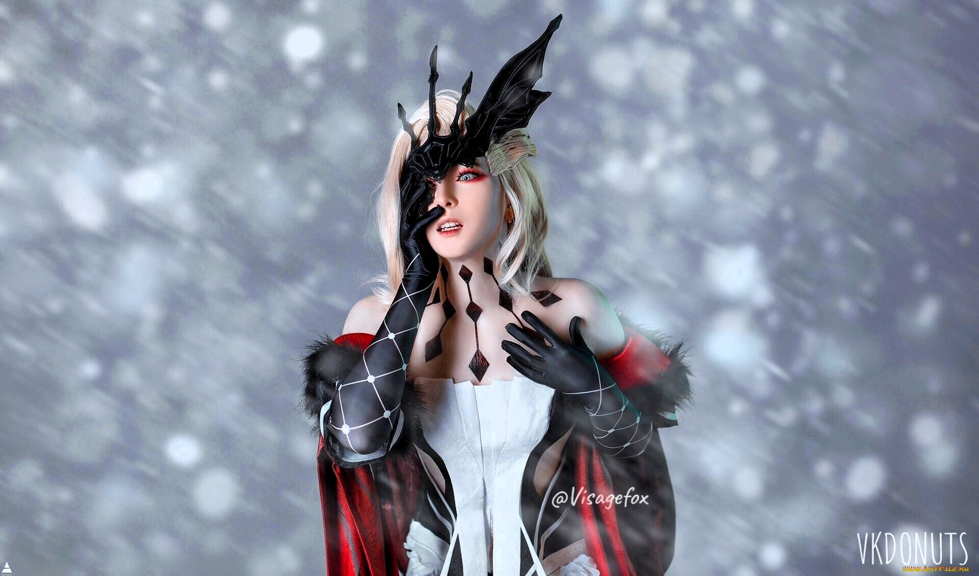девушки, visagefox, образ, косплей, наряд, костюм, снег, зима