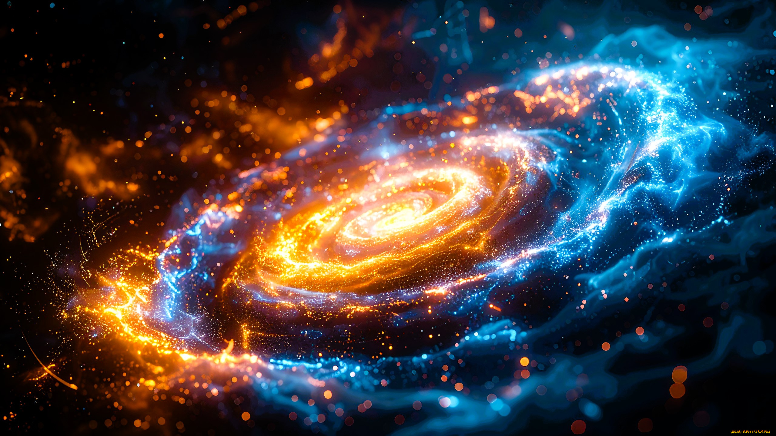 космос, арт, галактика, спираль