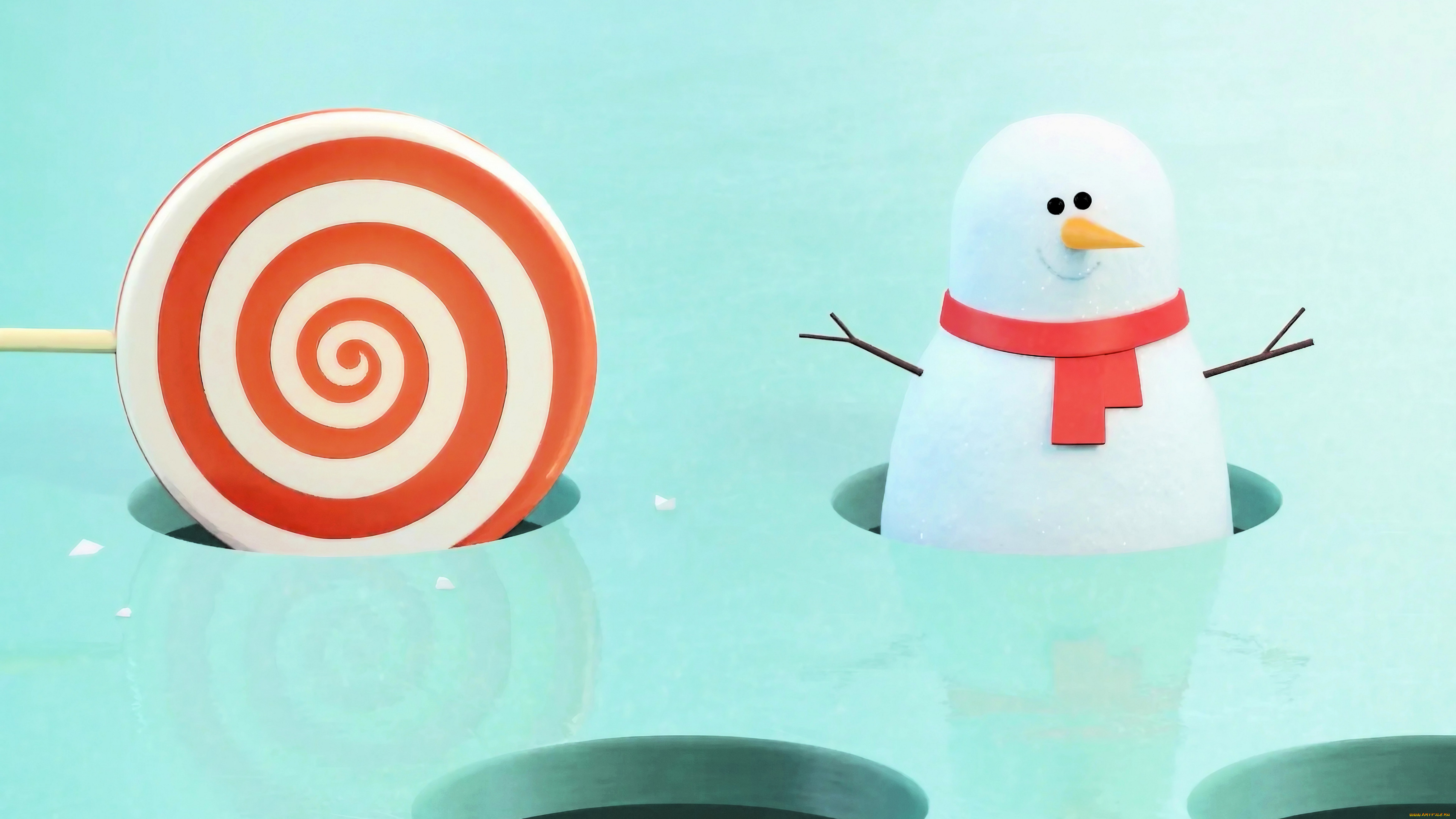 праздничные, векторная, графика, , новый, год, лед, лунки, леденец, снеговик