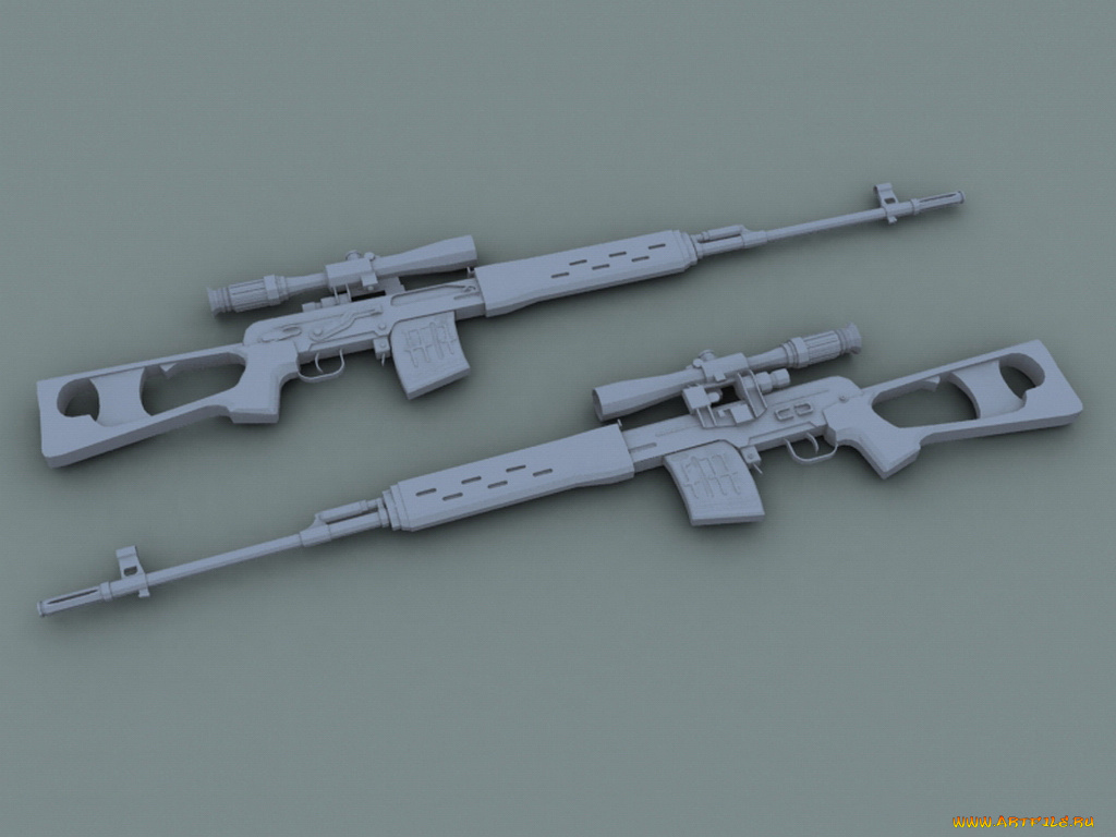 свд, оружие, 3d