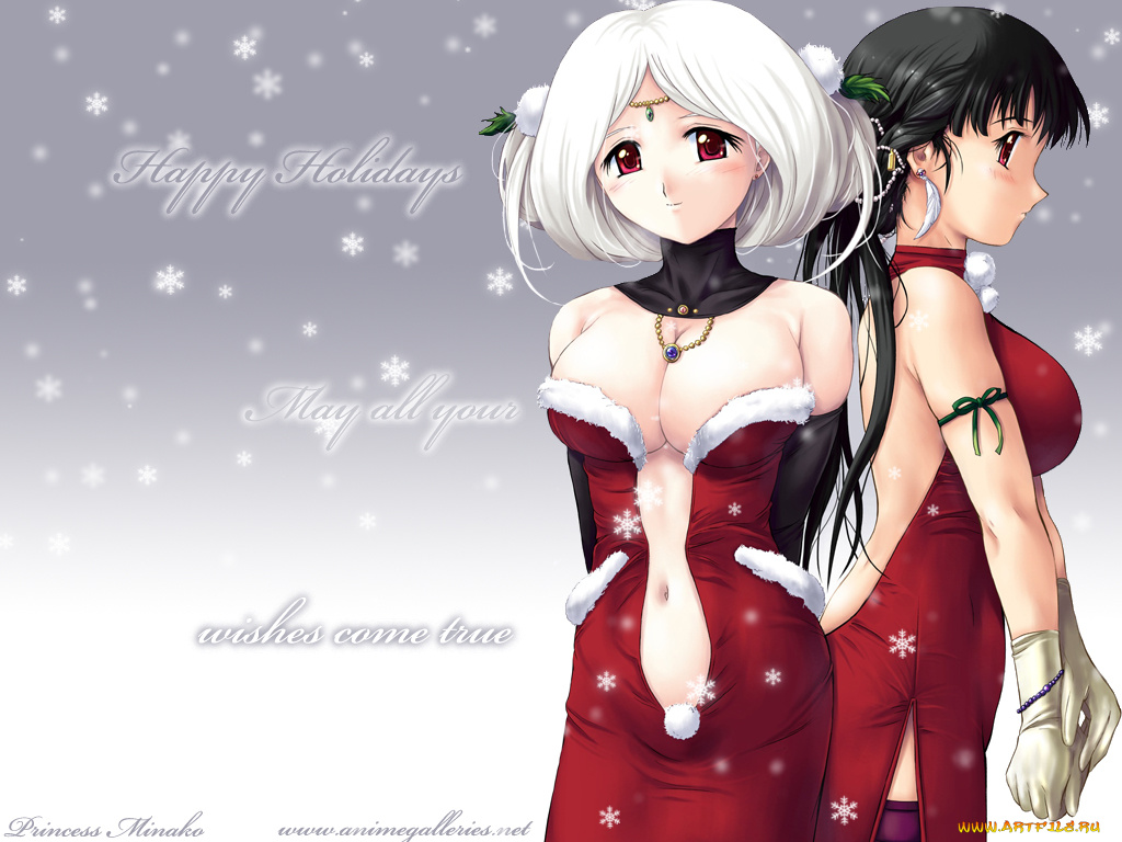 аниме, merry, chrismas, winter