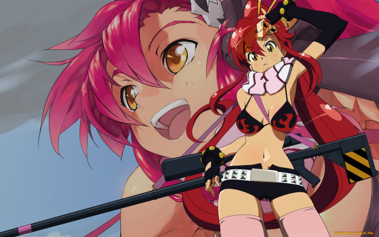 аниме, tengen, toppa, gurren, lagann, yoko, littner