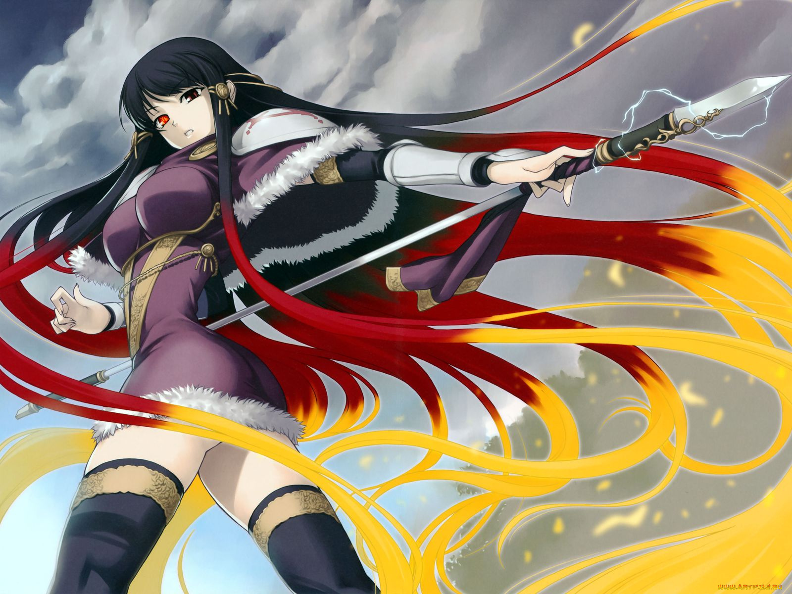 аниме, weapon, blood, technology