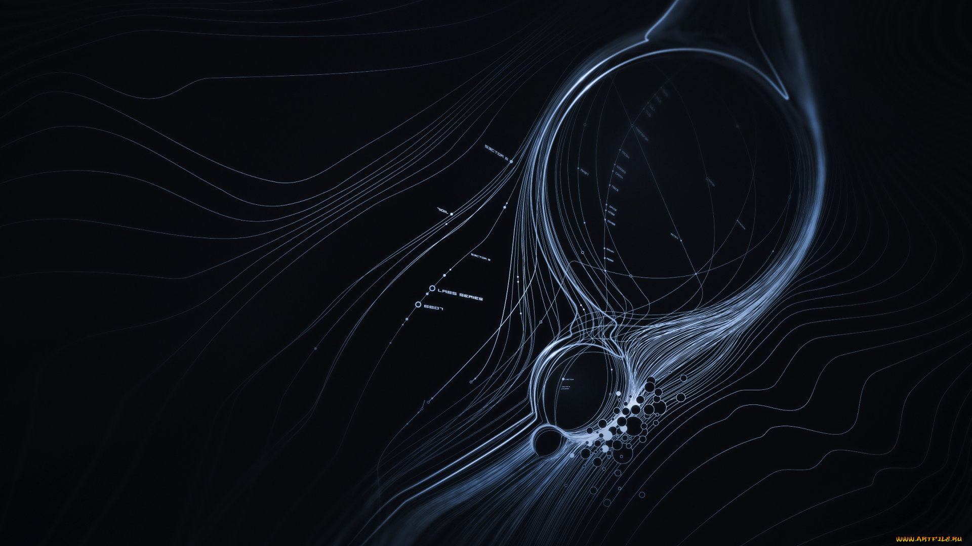 3д, графика, abstract, абстракции, круги, точки, линий, узоры, абстракция