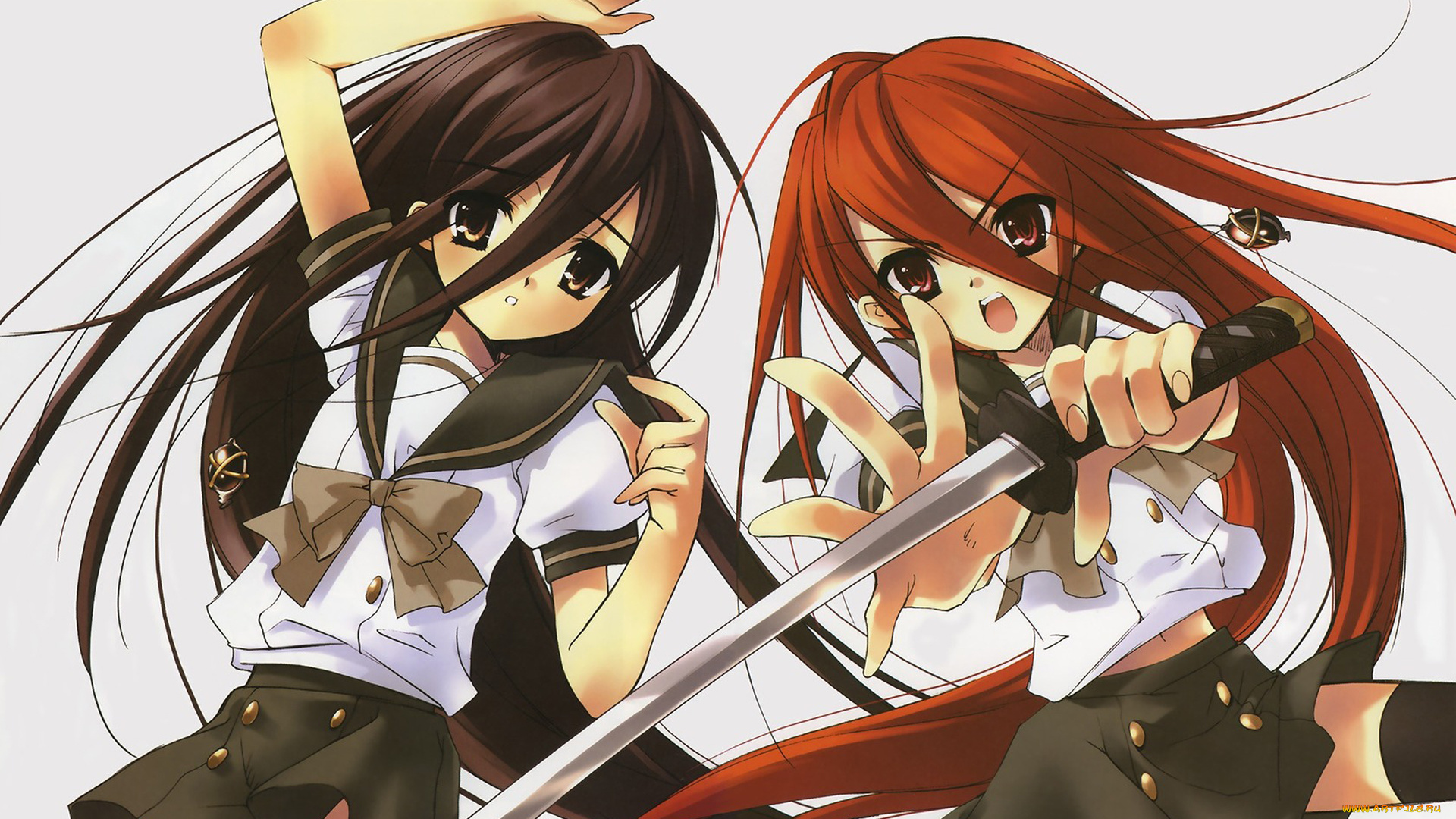 аниме, shakugan, no, shana, девушки, ня