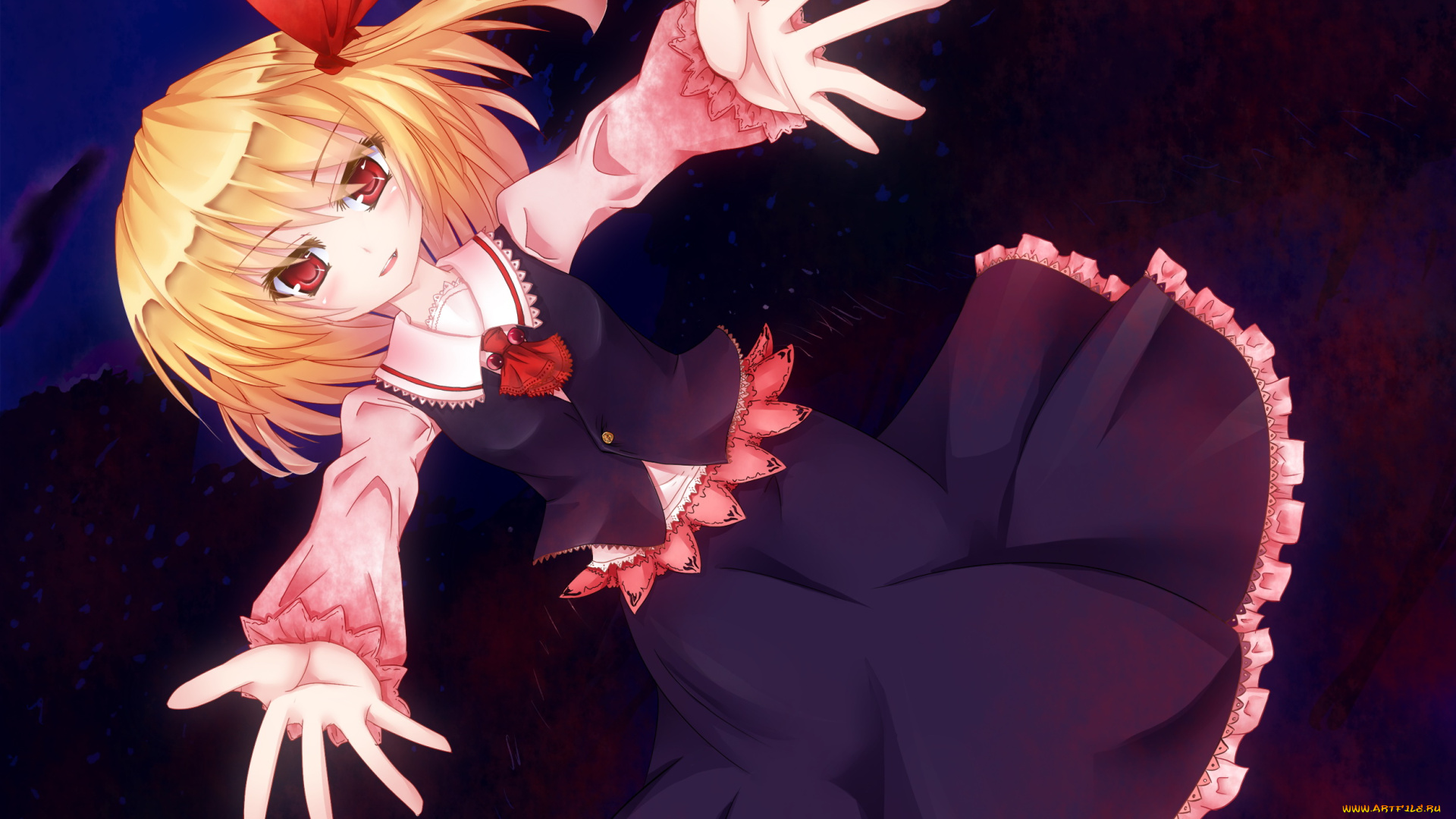 аниме, touhou, платье, бант, девушка