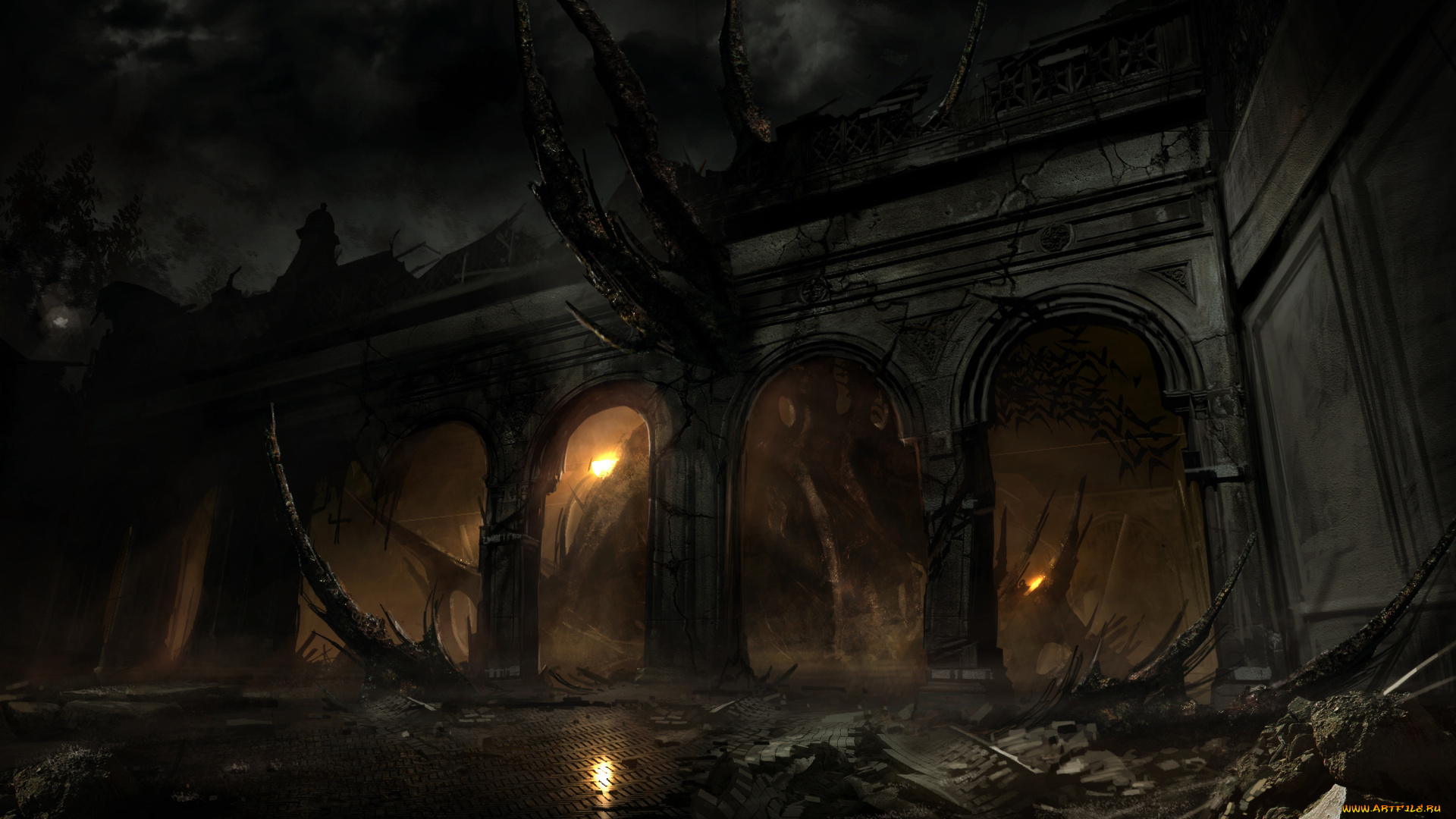 видео, игры, alone, in, the, dark, ночь, нью, йорк, полнолуние, мост