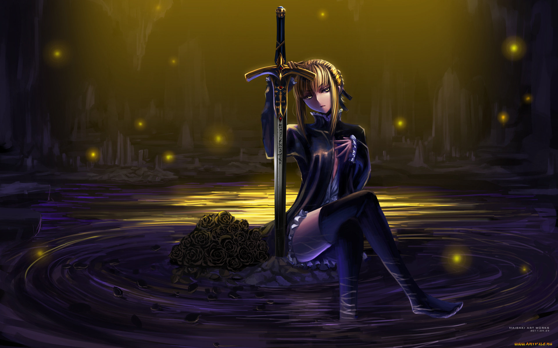 аниме, fate, stay, night, девушка, взгляд