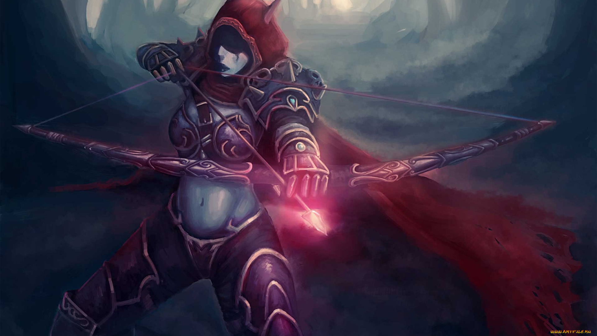 фэнтези, эльфы, лук, эльфийка