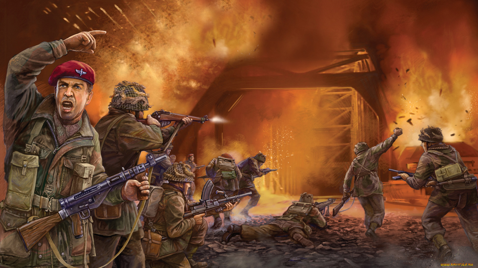 рисованные, армия, market, garden, маркет, гарден, операция, солдаты, захват, мостов