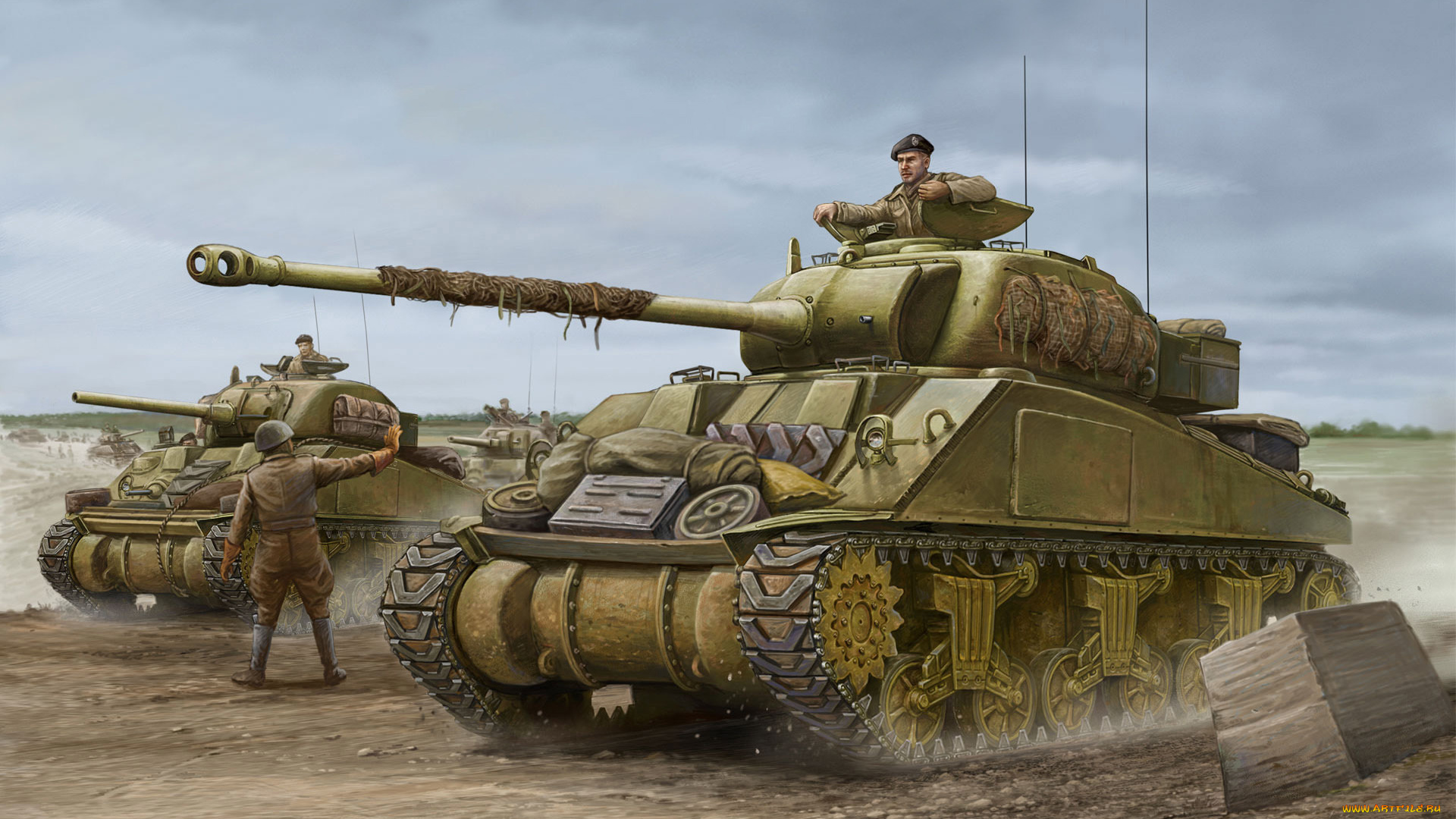 рисованные, армия, танк, файрфлай, шерман, firefly, sherman