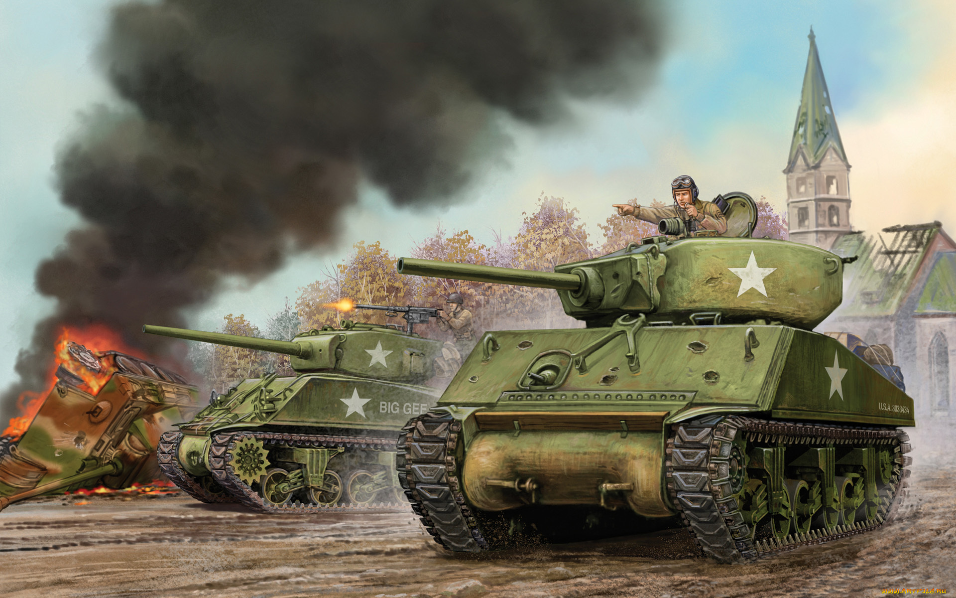 рисованные, армия, джамбо, шерман, jumbo, m4a3e2, танк, sherman, u, s, assault