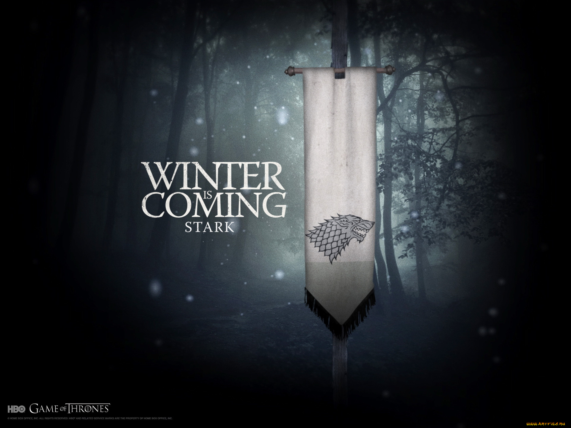 game, of, thrones, кино, фильмы, сериал, девиз, вымпел, волк, старк