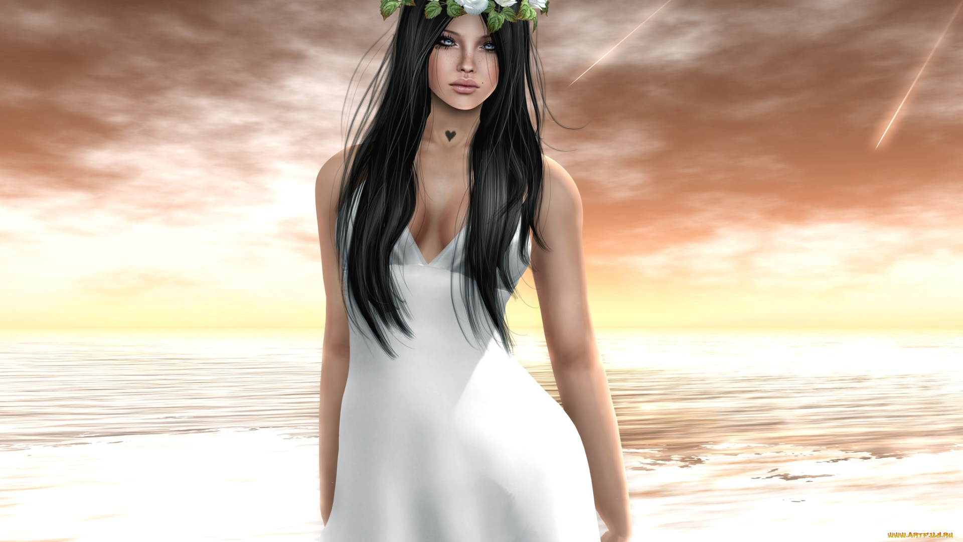 3д, графика, people, , люди, венок