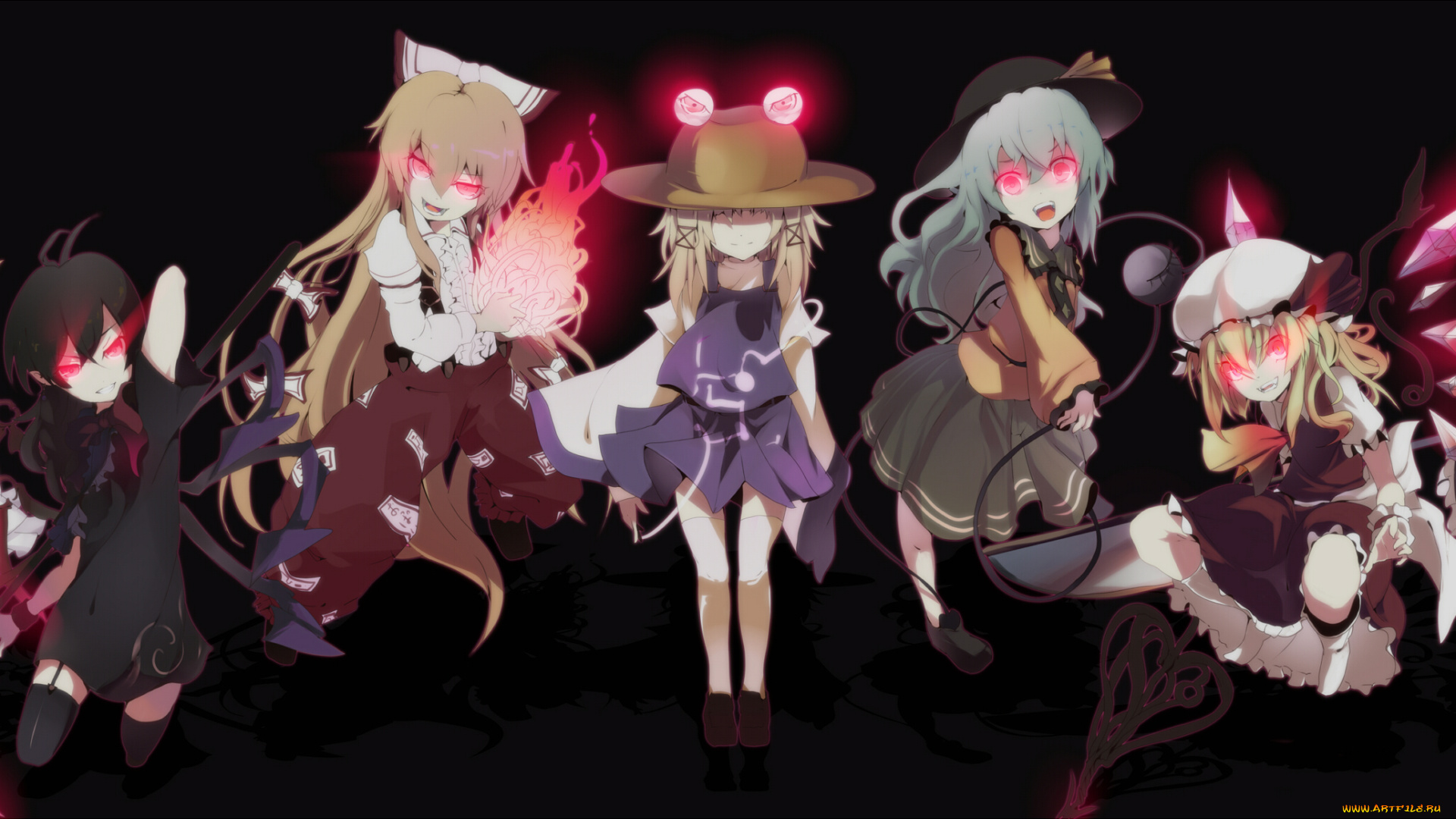 by, ogipote, аниме, touhou, fujiwara, no, mokou, komeiji, koishi, houjuu, nue, onozuka, komachi, moriya, suwako, yakumo, ran, flandre, scarlet
