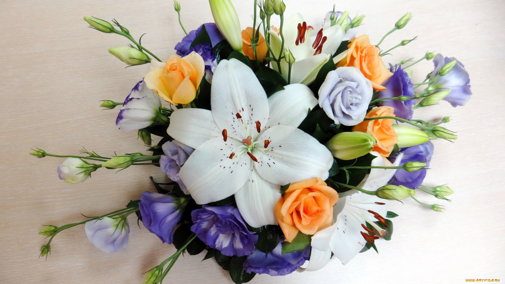 цветы, букеты, , композиции, букет, розы, эустома, лилии