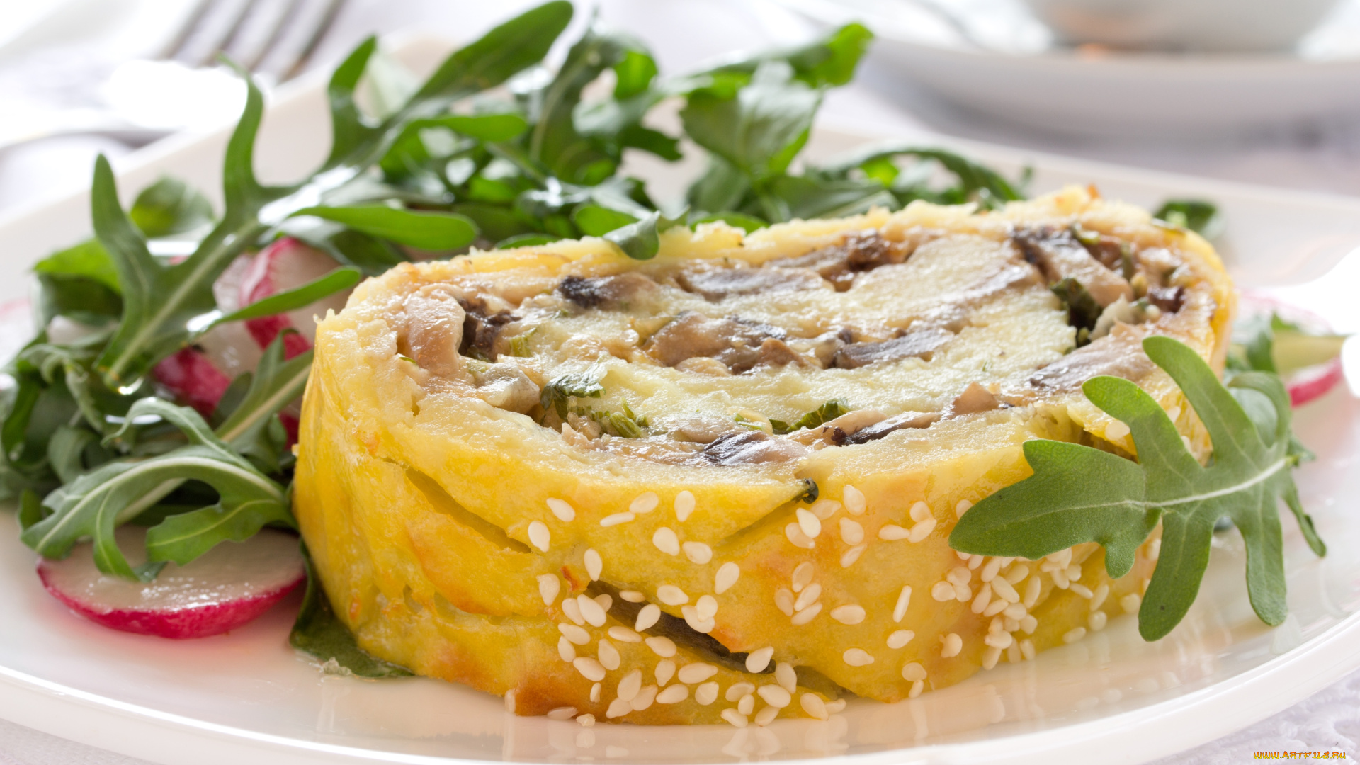 еда, грибы, , грибные, блюда, грибной, рулет