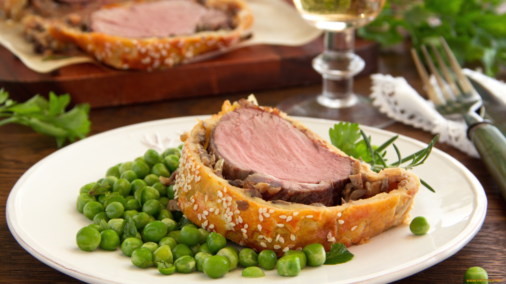 еда, мясные, блюда, горошек, мясной, рулет