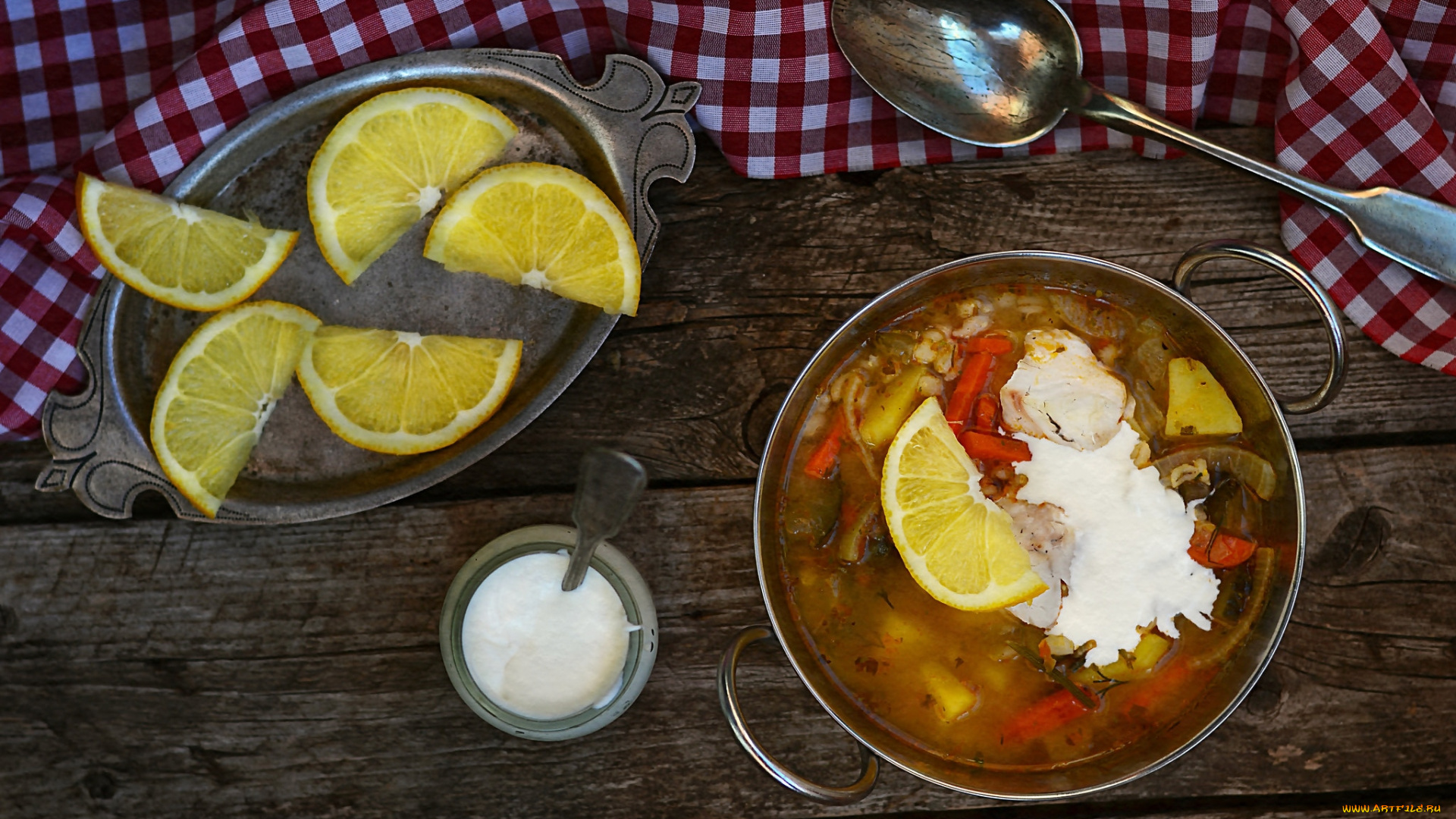 еда, первые, блюда, рассольник, лимон